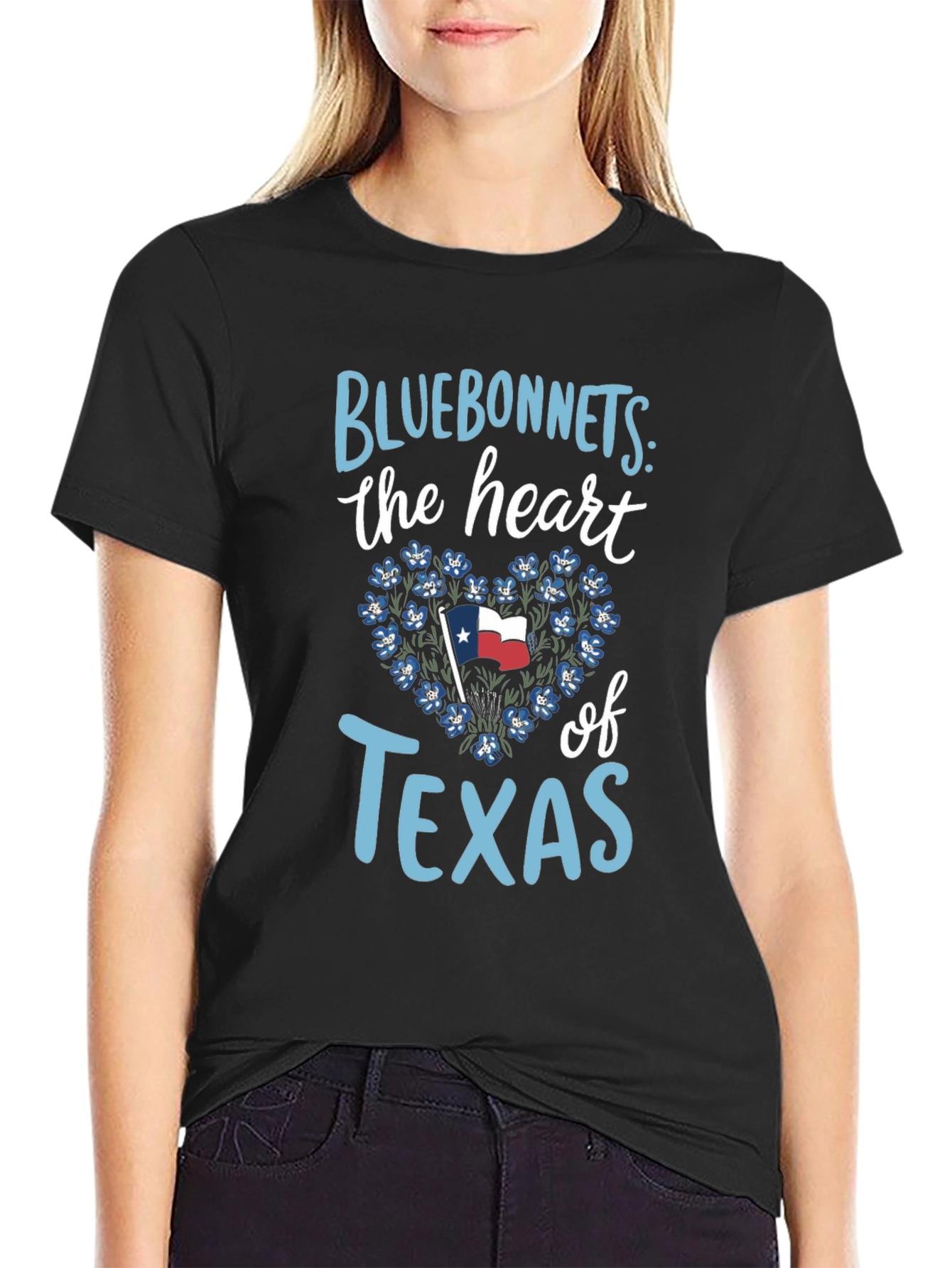 Texas Pride T-Shirt: Bluebonnets Heart of Texas