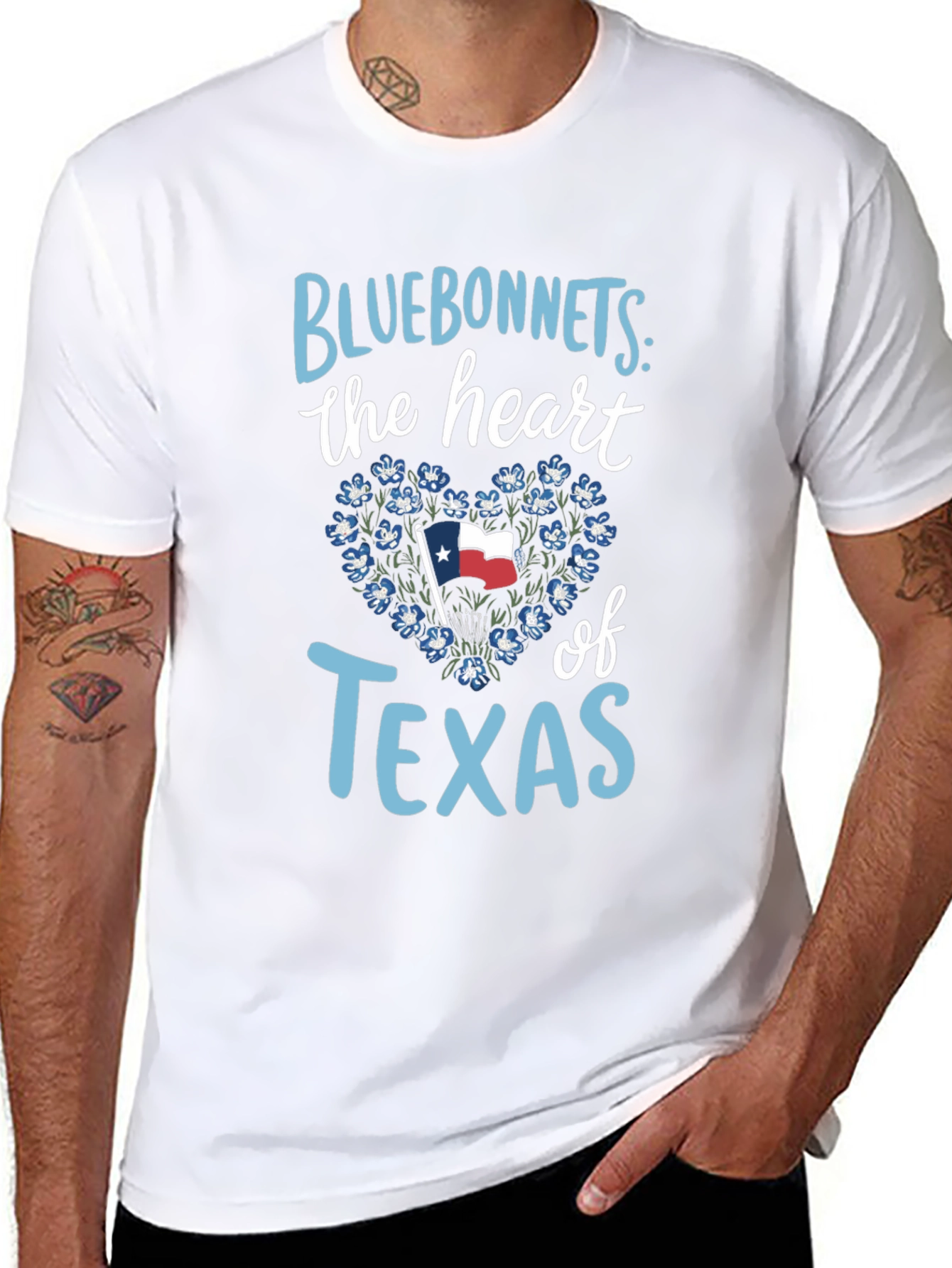 Texas Pride T-Shirt: Bluebonnets Heart of Texas