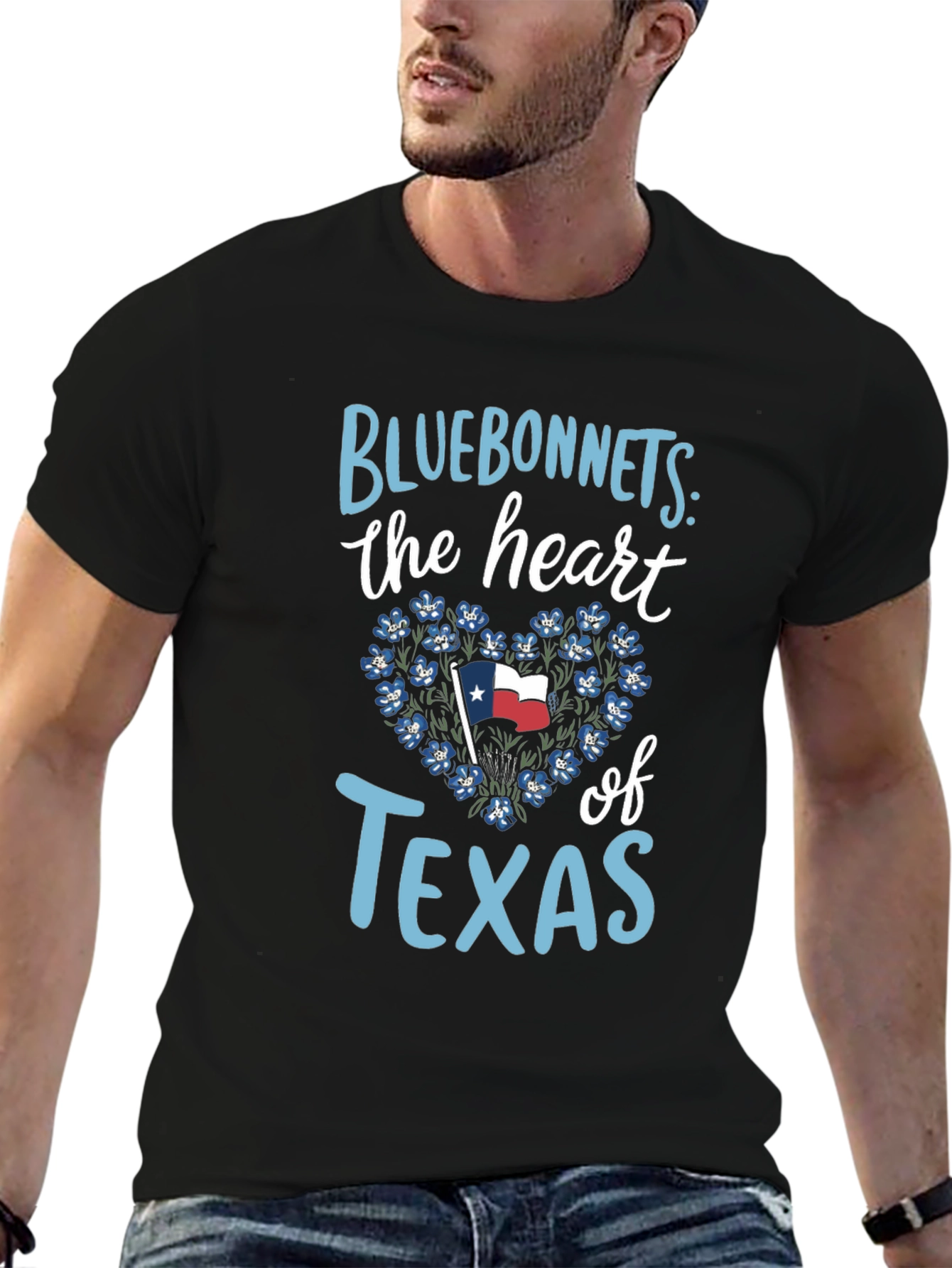 Texas Pride T-Shirt: Bluebonnets Heart of Texas