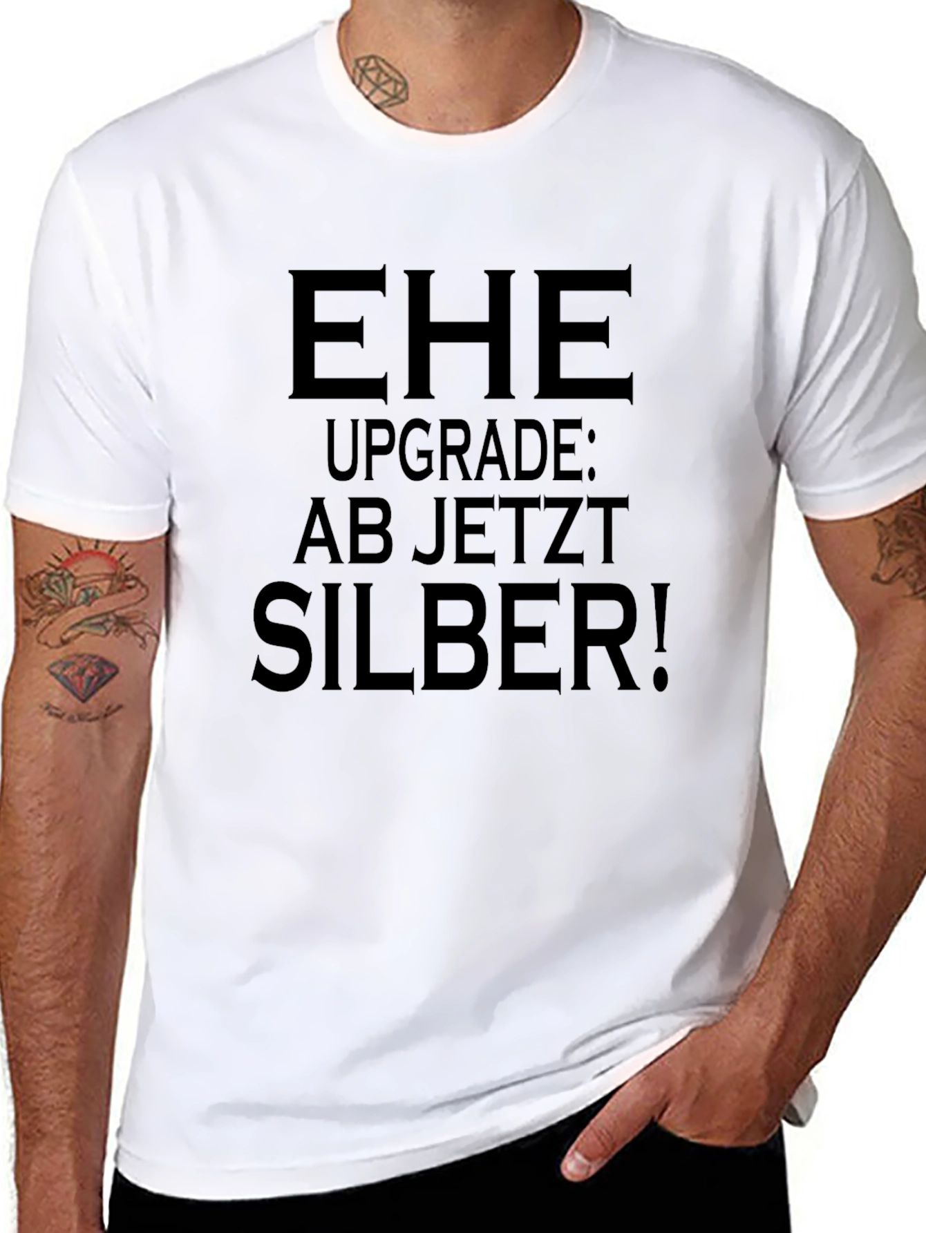 EHE Upgrade Silber! Novelty Graphic T-Shirt