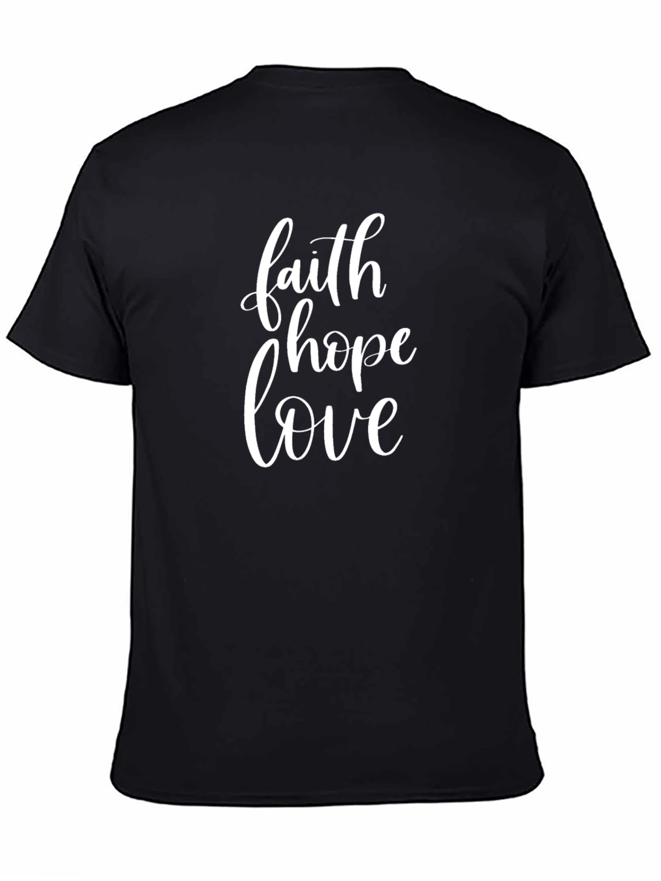Faith Hope Love Graphic Tee - Black Cotton Shirt
