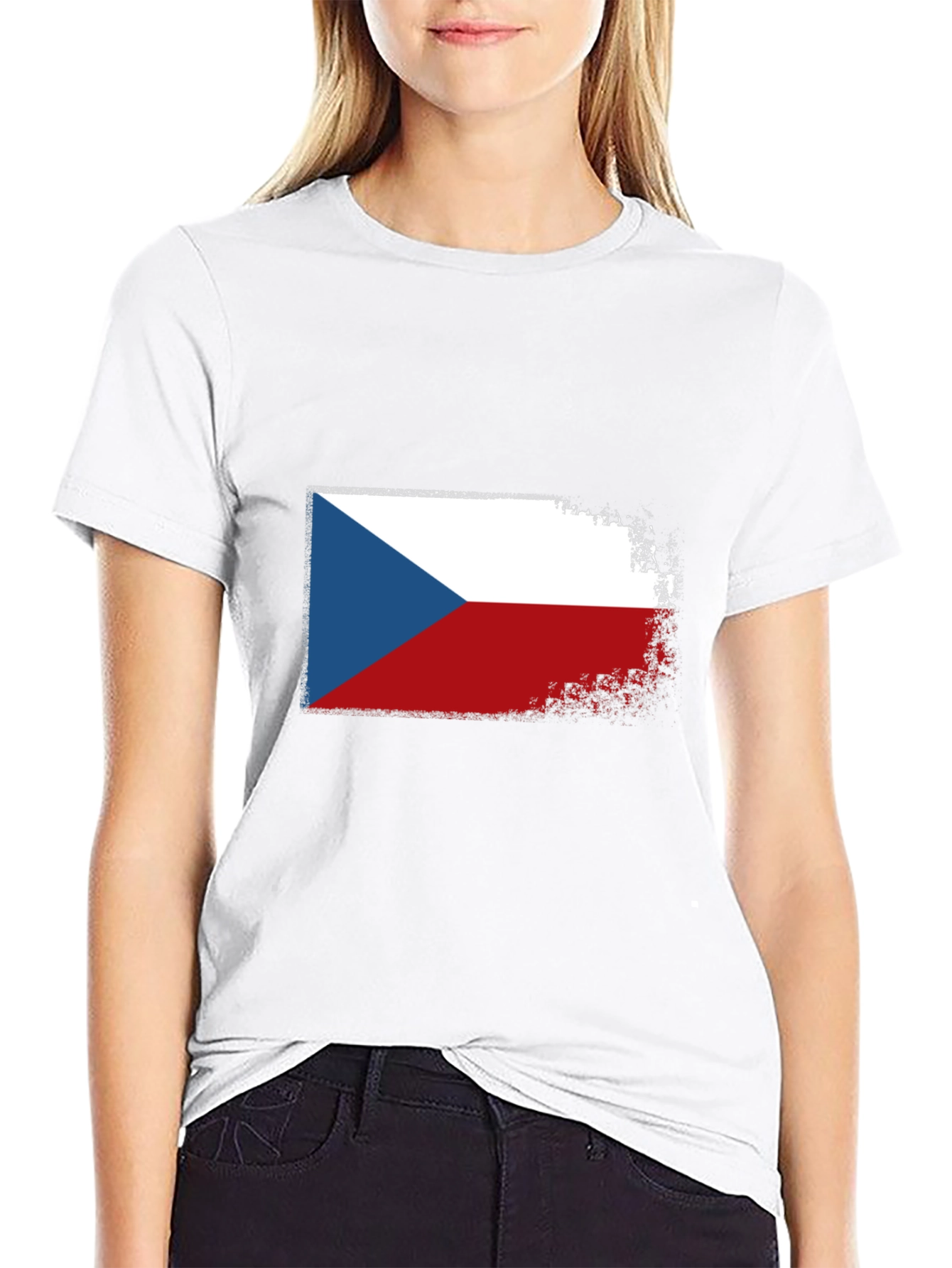 Czech Republic Flag T-Shirt - Distressed Design