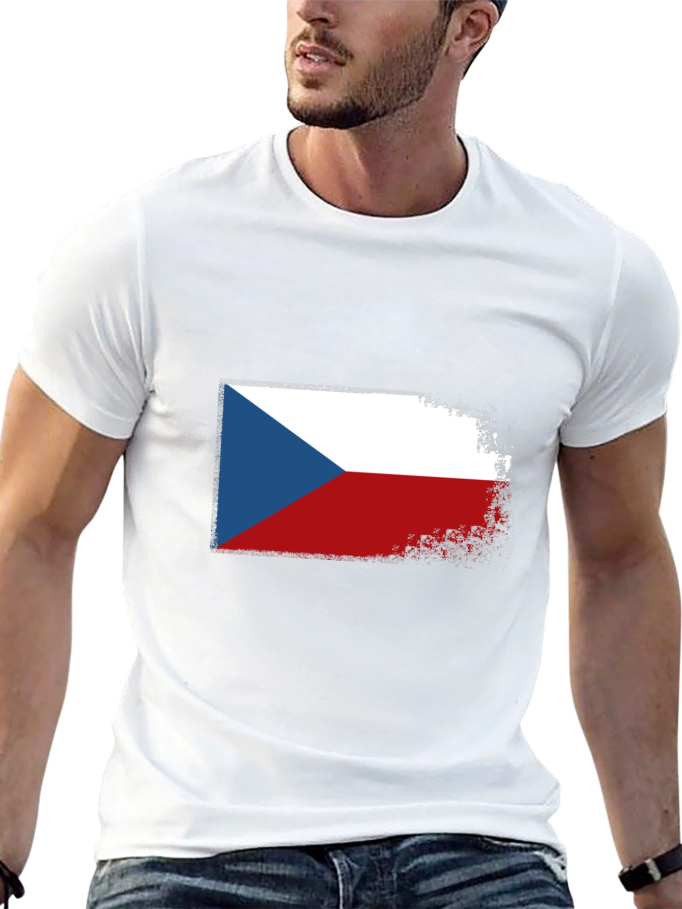 Czech Republic Flag T-Shirt - Distressed Design