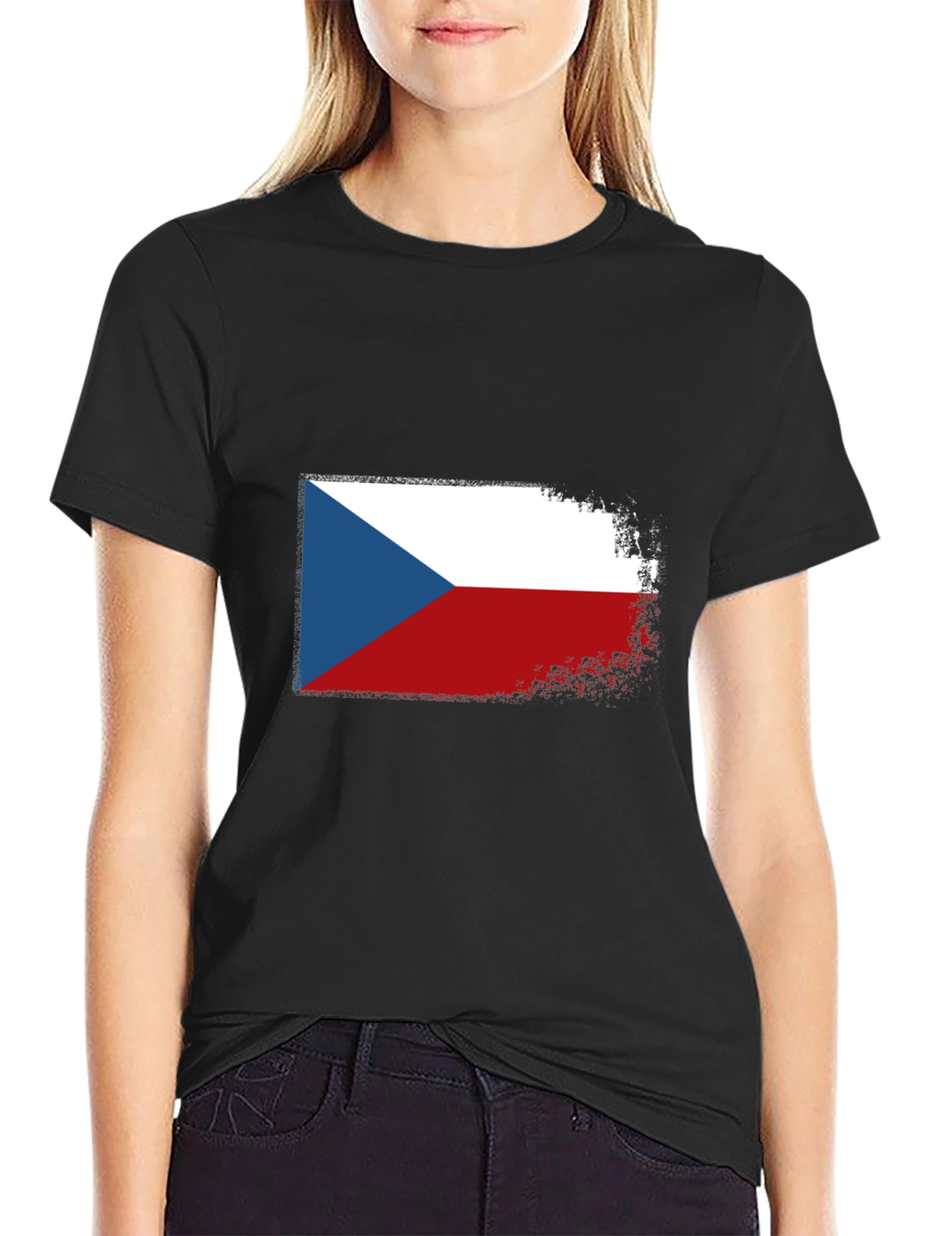 Czech Republic Flag T-Shirt - Distressed Design