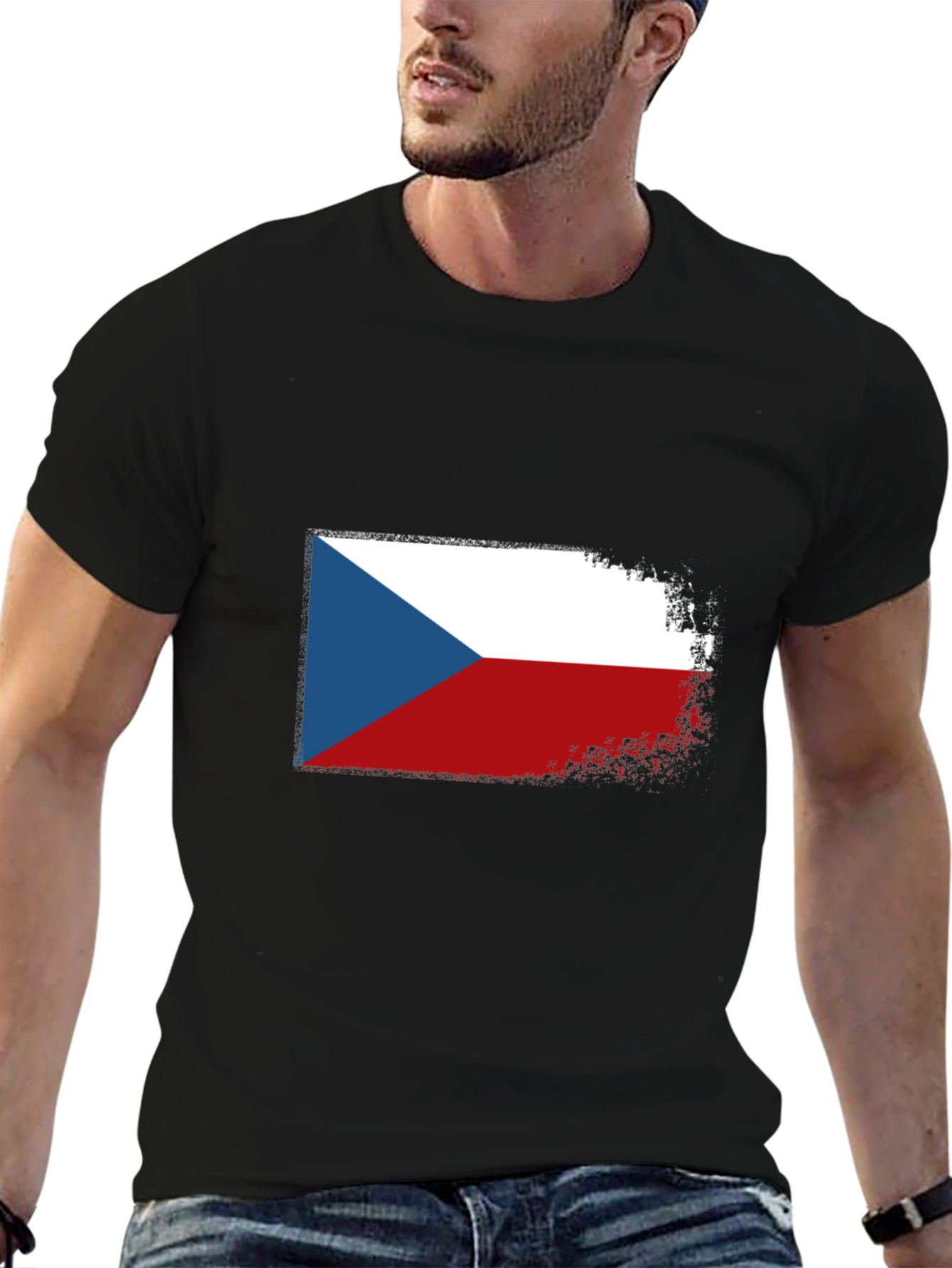 Czech Republic Flag T-Shirt - Distressed Design
