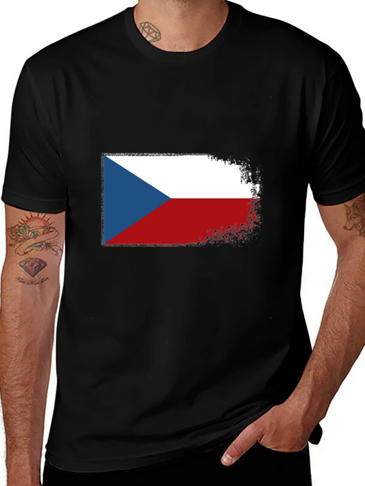 Czech Republic Flag T-Shirt - Distressed Design