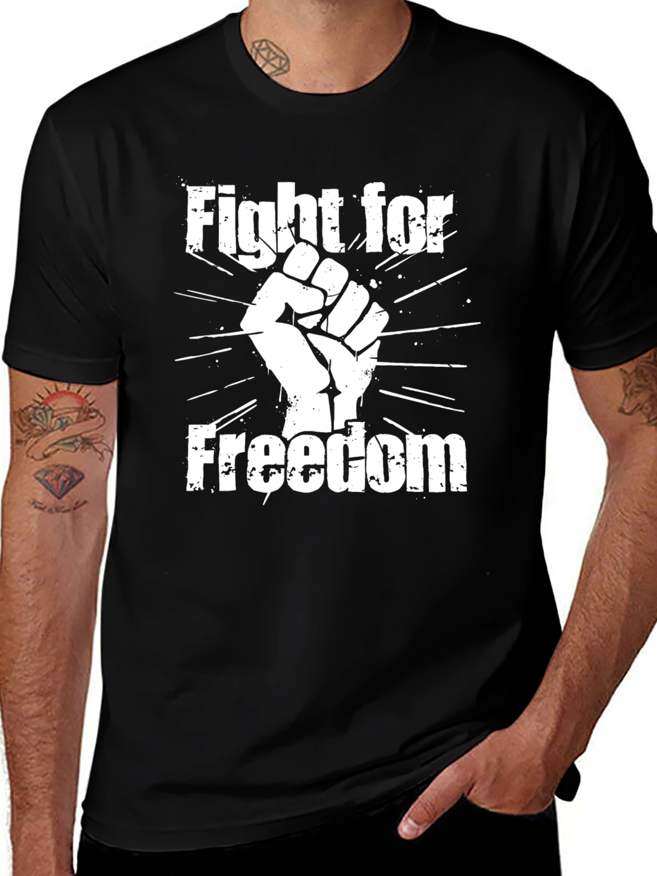 Fight for Freedom Graphic Tee - Black