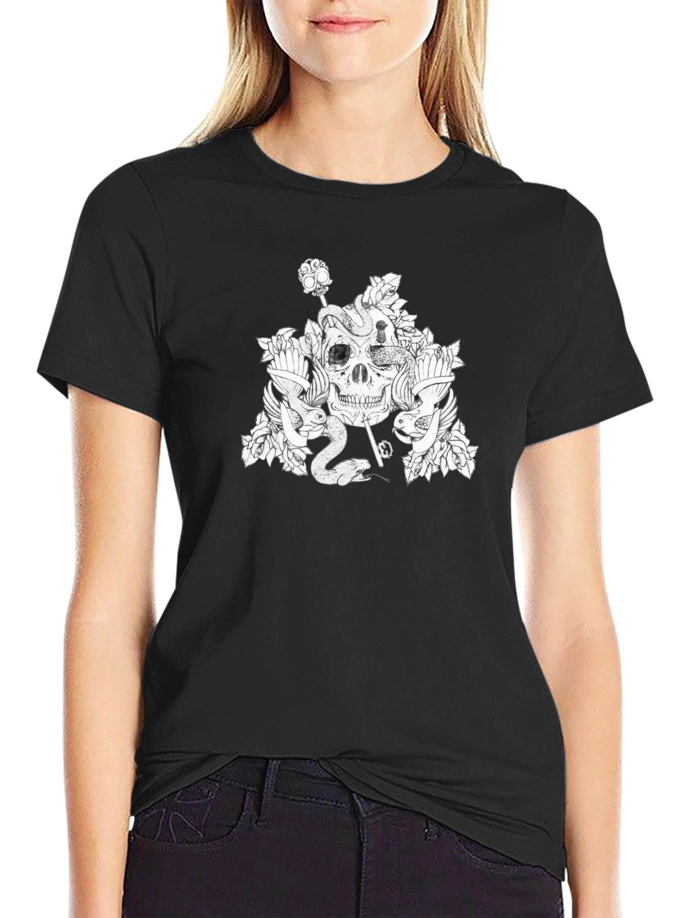 Skull Snake Graphic Tee - Unique Design
