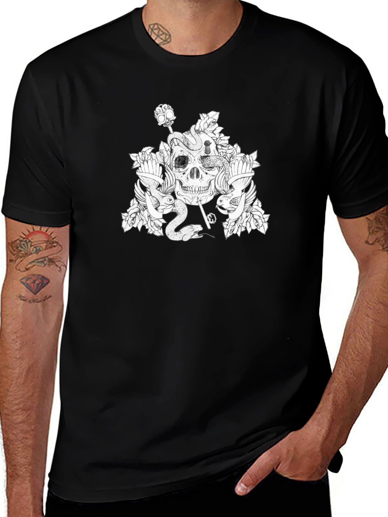 Skull Snake Graphic Tee - Unique Design
