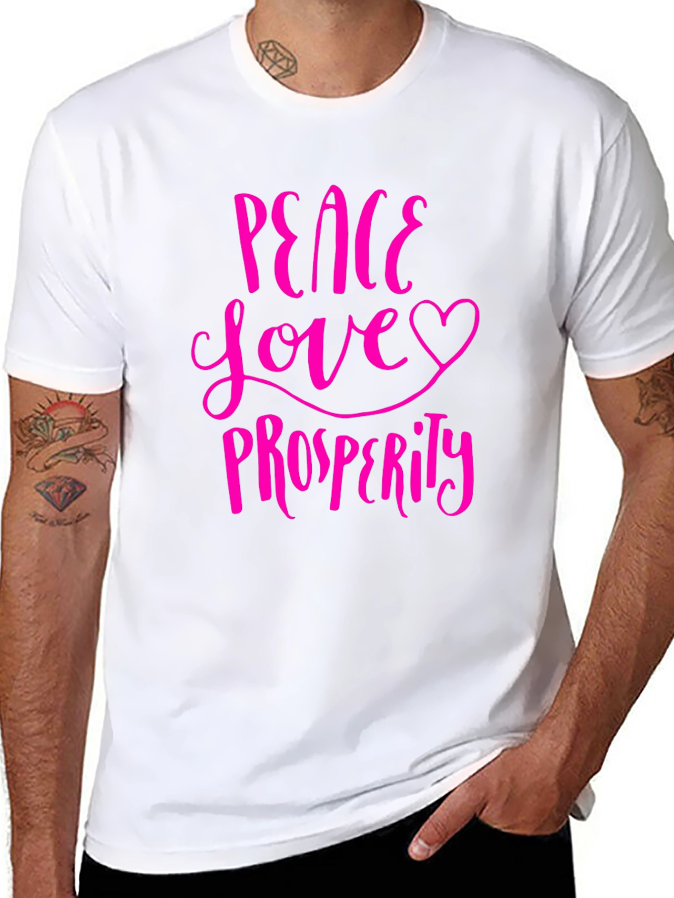 Peace Love Prosperity Graphic Tee - Trendy T-Shirt