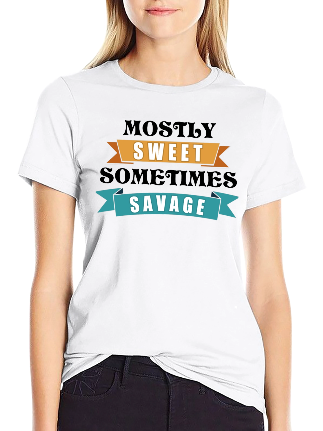 Sweet & Savage Graphic T-Shirt - Trendy Slogan Tee