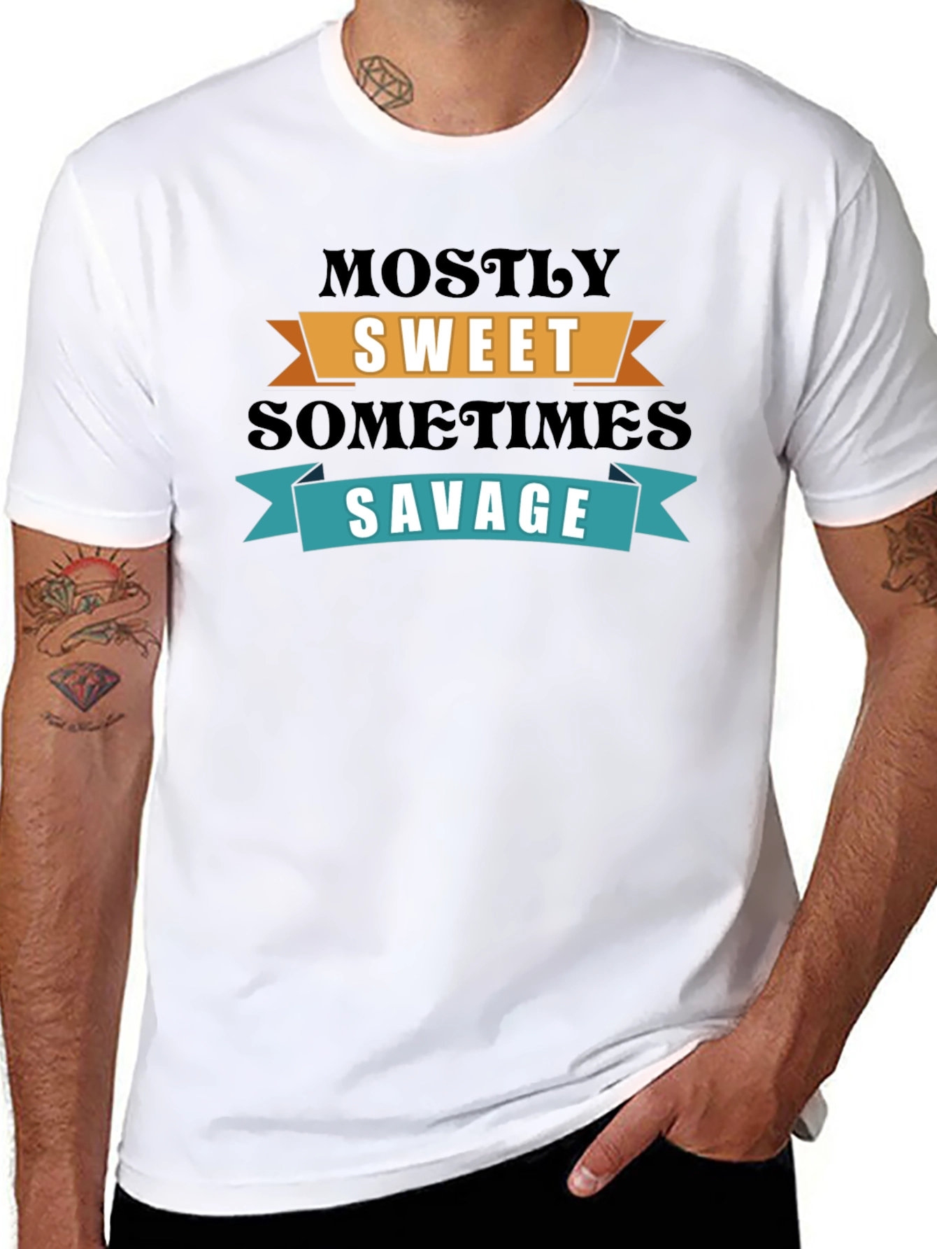 Sweet & Savage Graphic T-Shirt - Trendy Slogan Tee