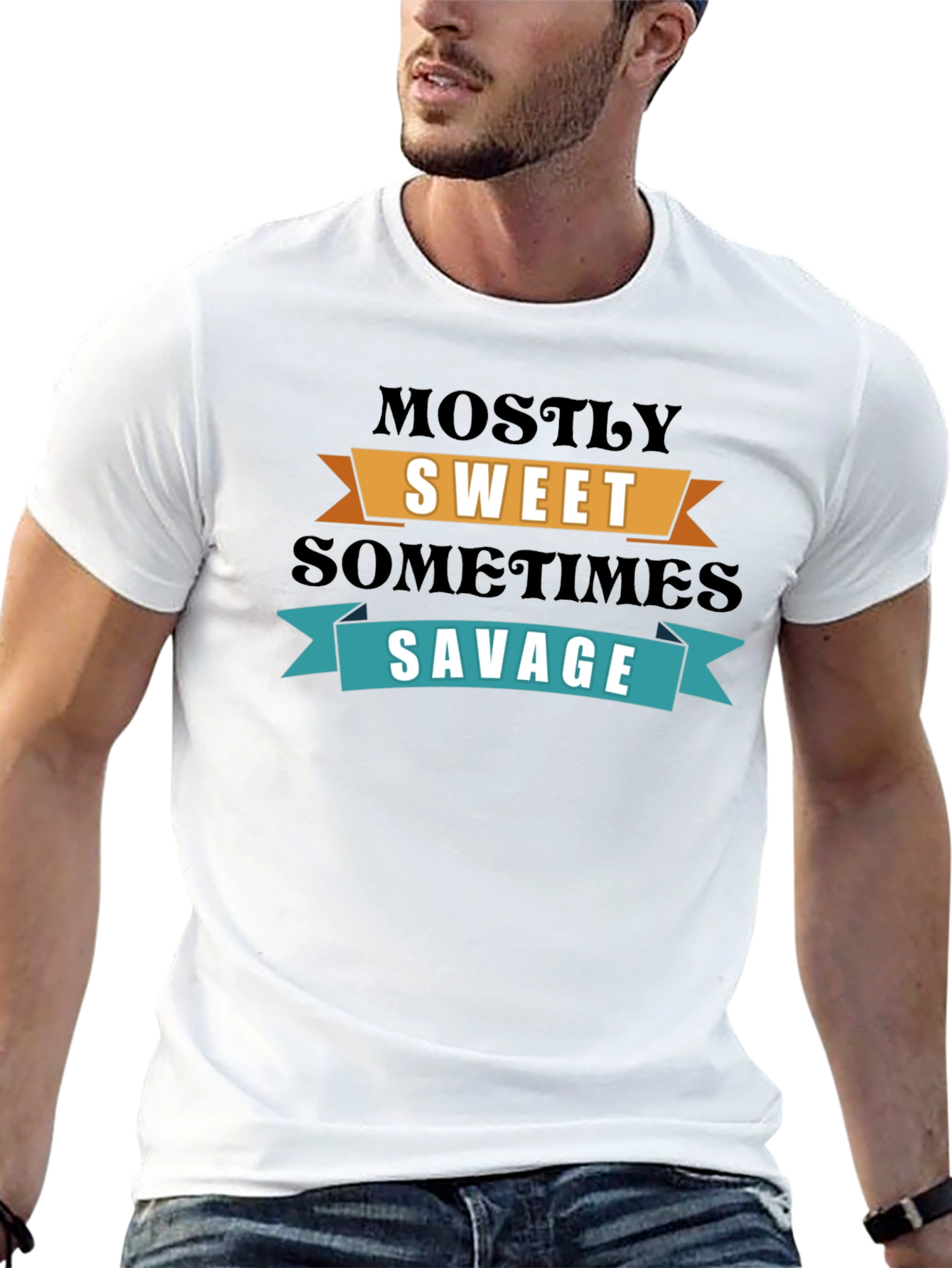 Sweet & Savage Graphic T-Shirt - Trendy Slogan Tee
