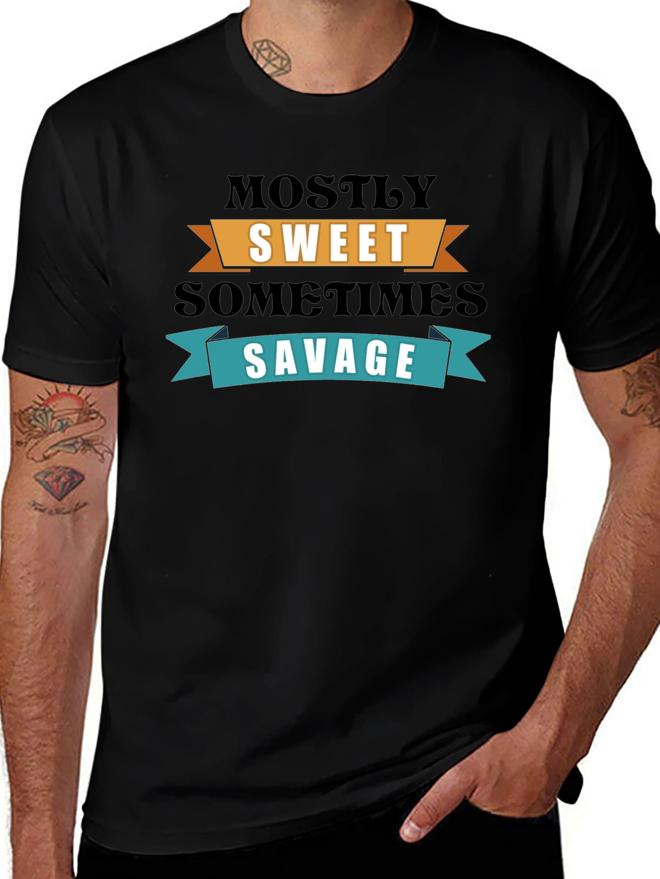 Sweet & Savage Graphic T-Shirt - Trendy Slogan Tee