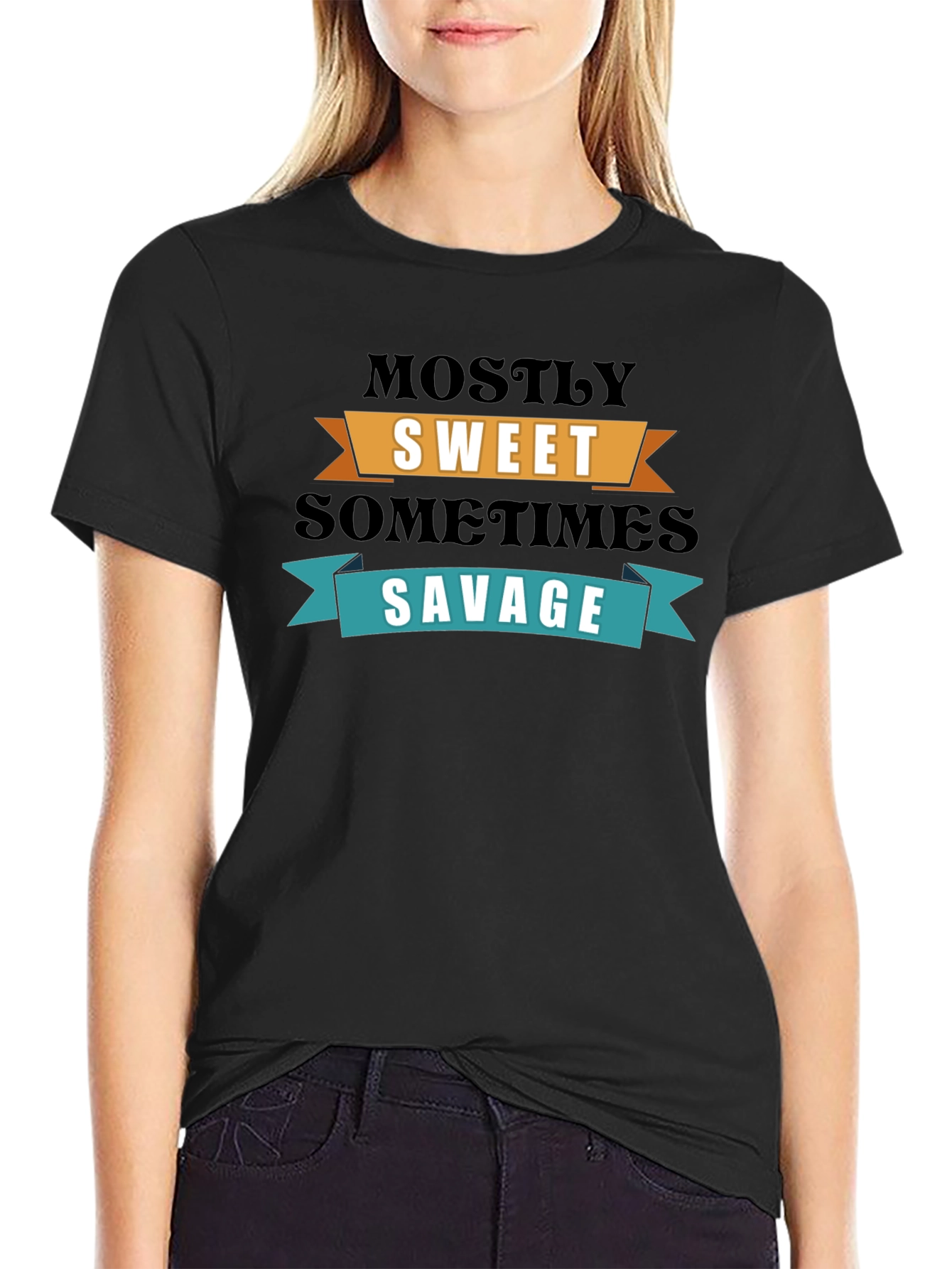 Sweet & Savage Graphic T-Shirt - Trendy Slogan Tee