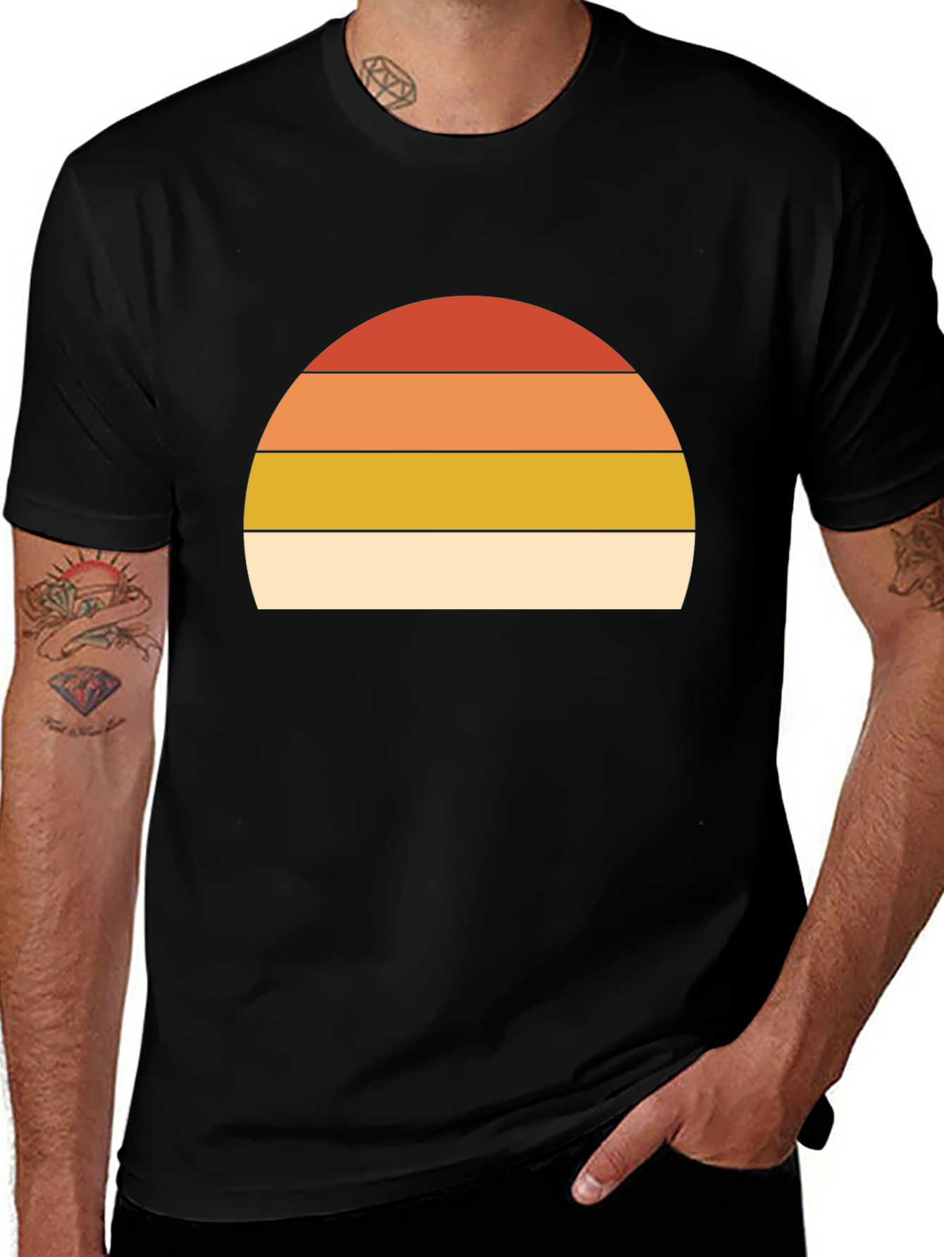 Retro Sunset Graphic T-Shirt - Short Sleeve