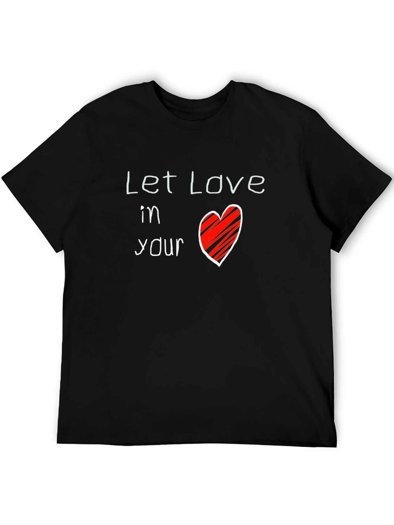 Let Love In Your Heart Black Graphic Tee