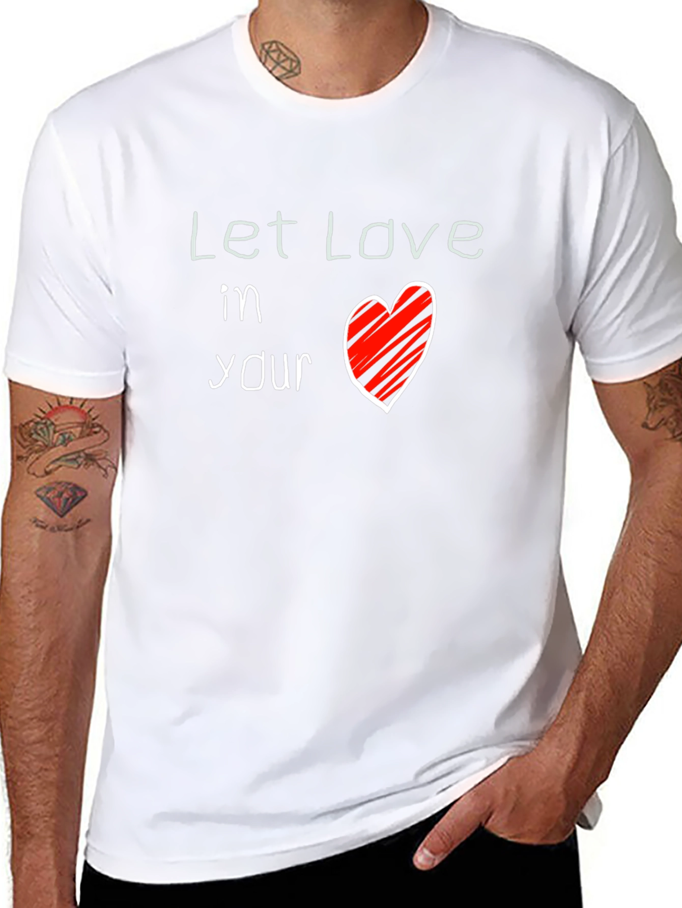 Let Love In Your Heart Black Graphic Tee
