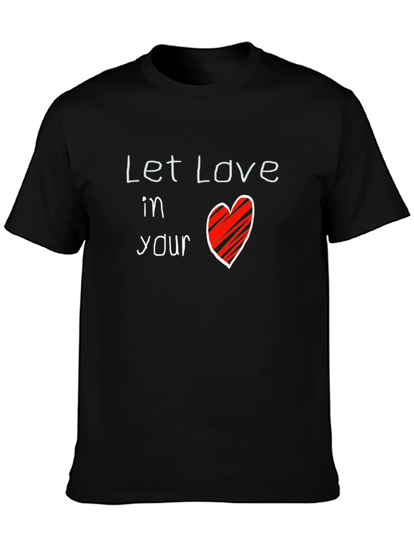 Let Love In Your Heart Black Graphic Tee