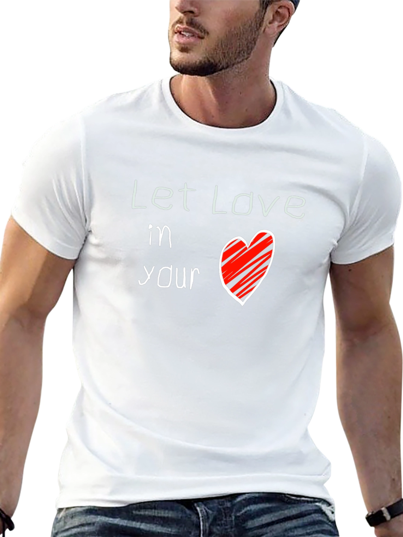 Let Love In Your Heart Black Graphic Tee