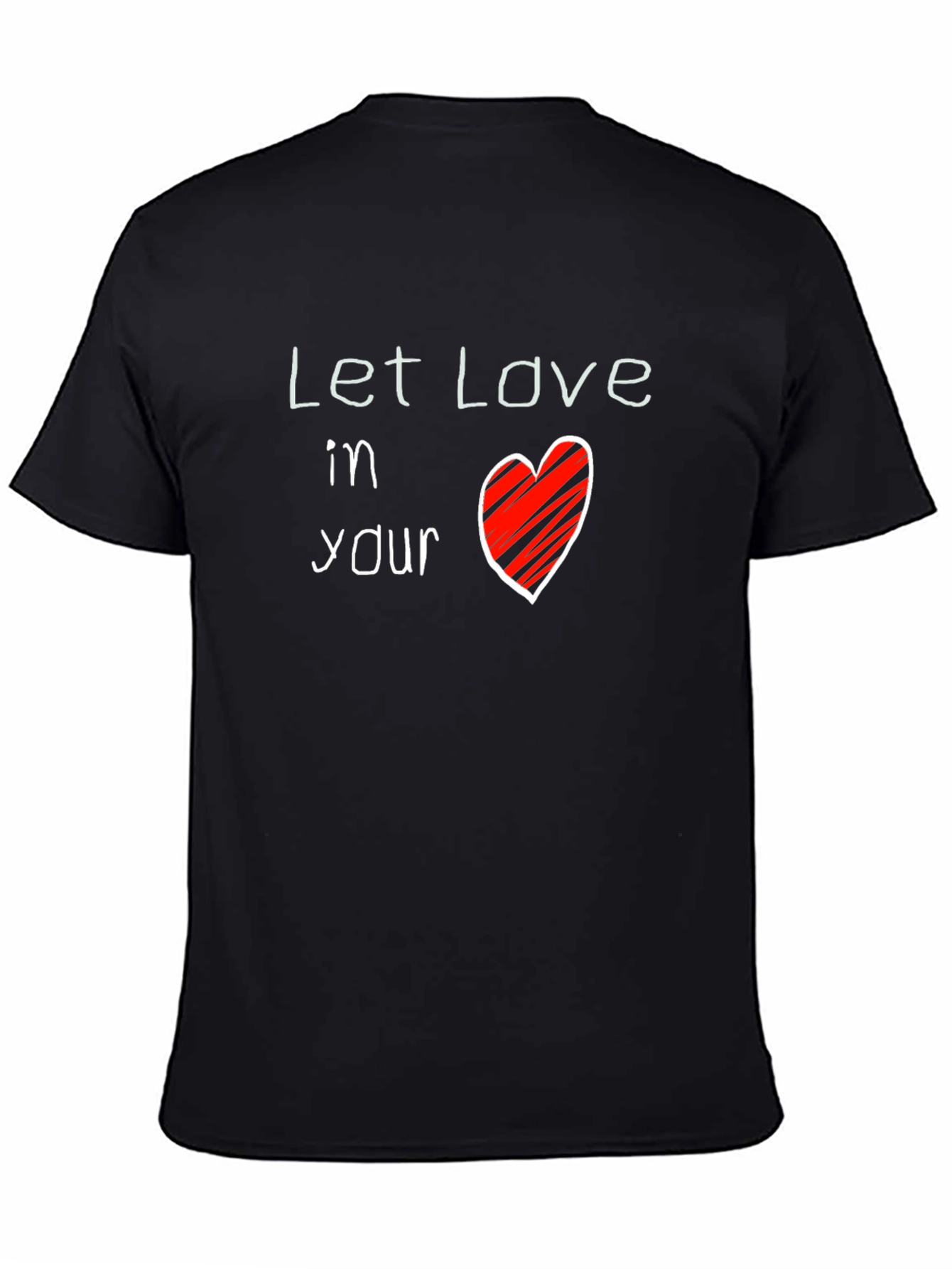 Let Love In Your Heart Black Graphic Tee
