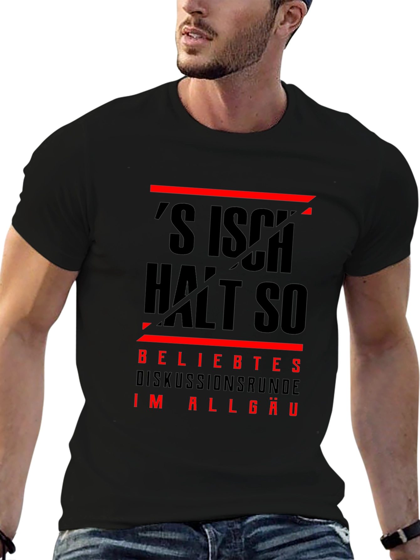 Black T-Shirt with German Slogan