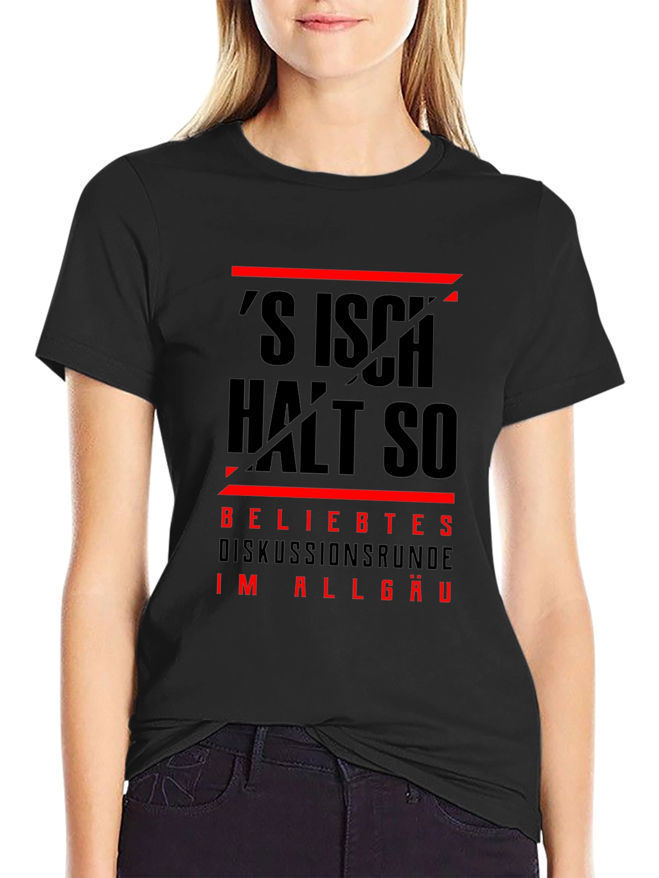 Black T-Shirt with German Slogan