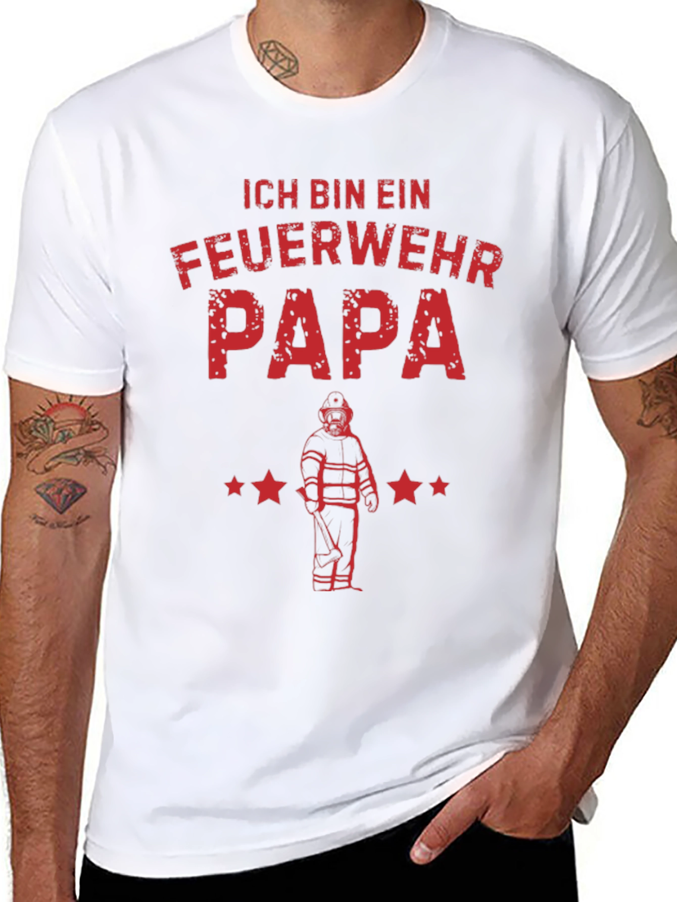 Feuerwehr Papa T-Shirt - Firefighter Dad Tee