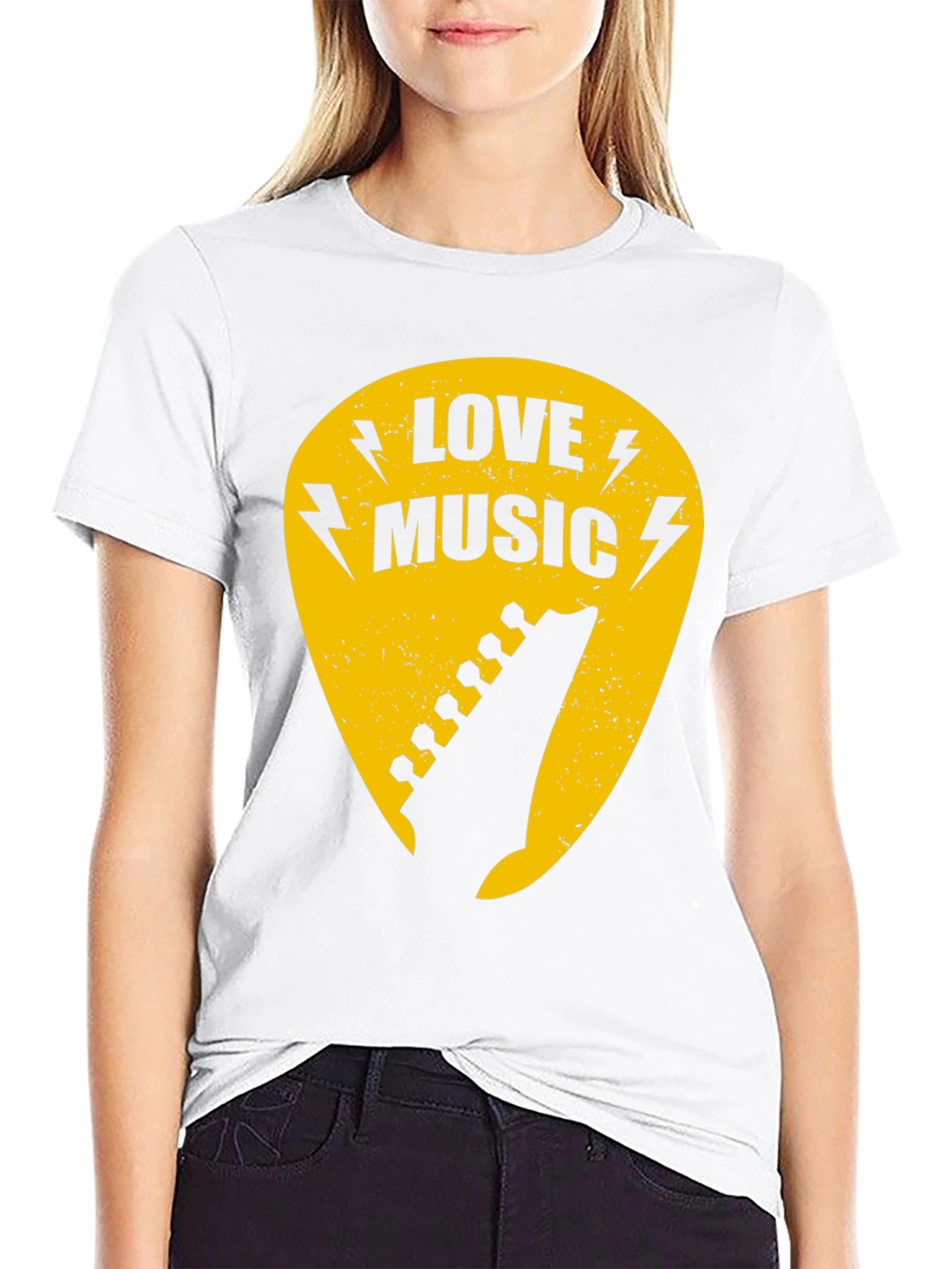 Love Music Guitar Pick Graphic T-Shirt