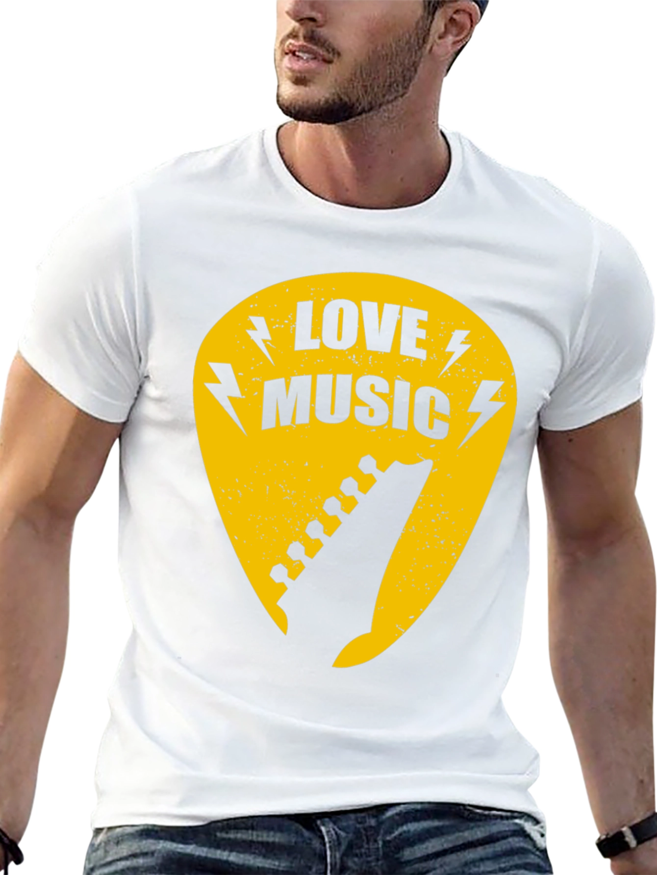 Love Music Guitar Pick Graphic T-Shirt