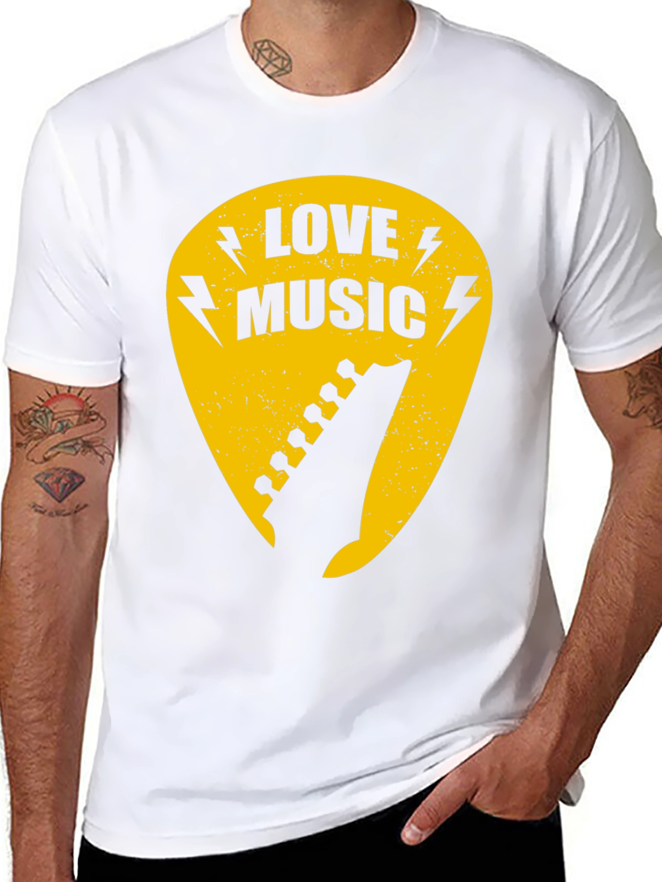 Love Music Guitar Pick Graphic T-Shirt
