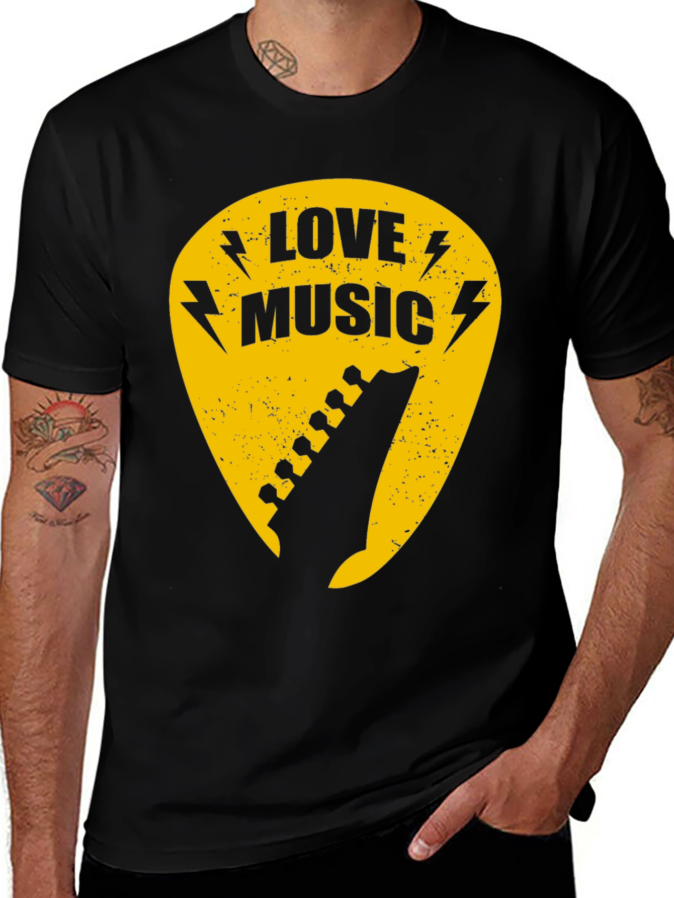 Love Music Guitar Pick Graphic T-Shirt