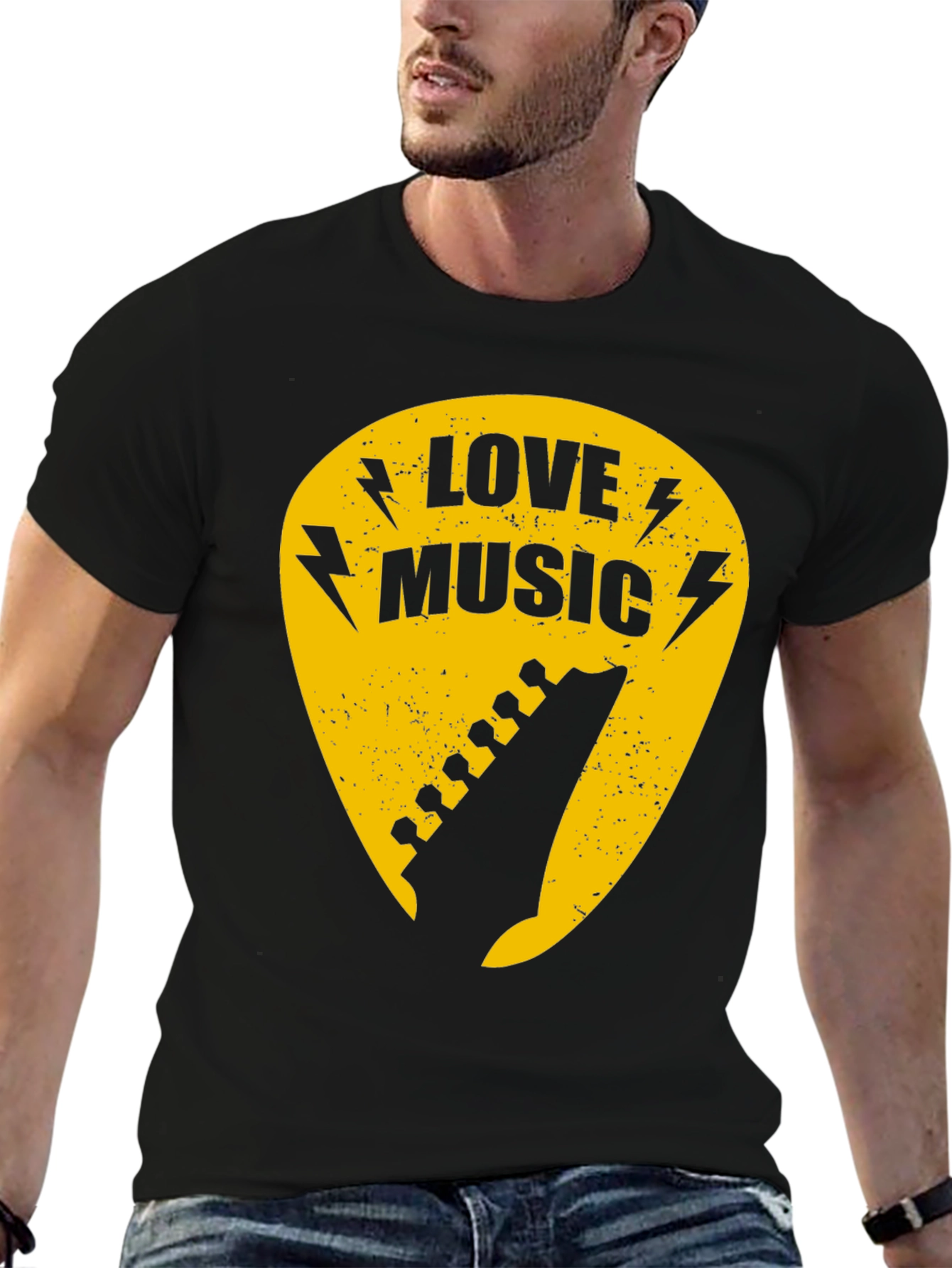 Love Music Guitar Pick Graphic T-Shirt