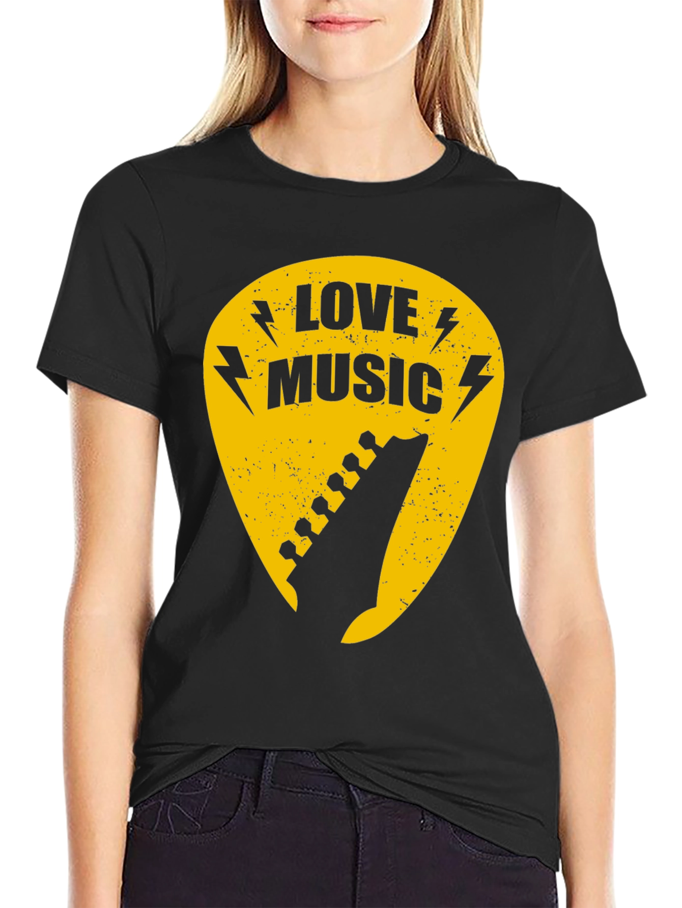 Love Music Guitar Pick Graphic T-Shirt