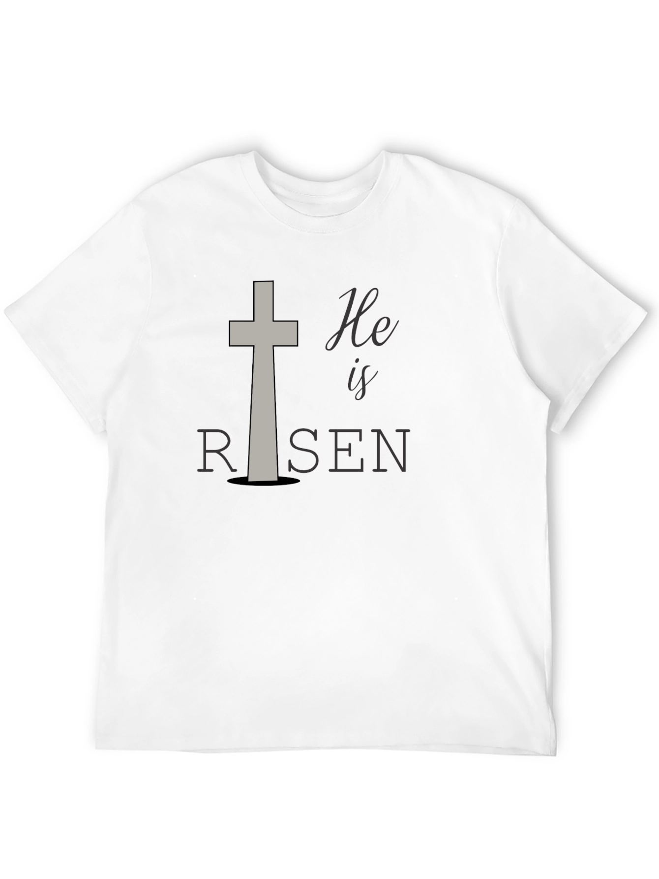 He Is Risen Easter T-Shirt Christian Cross Religious Tee