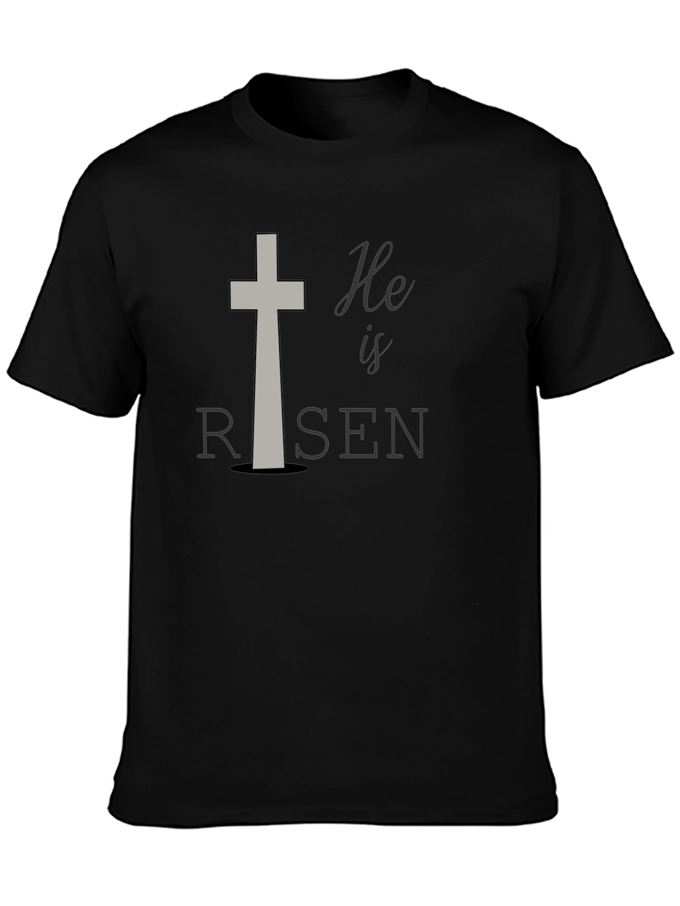 He Is Risen Easter T-Shirt Christian Cross Religious Tee