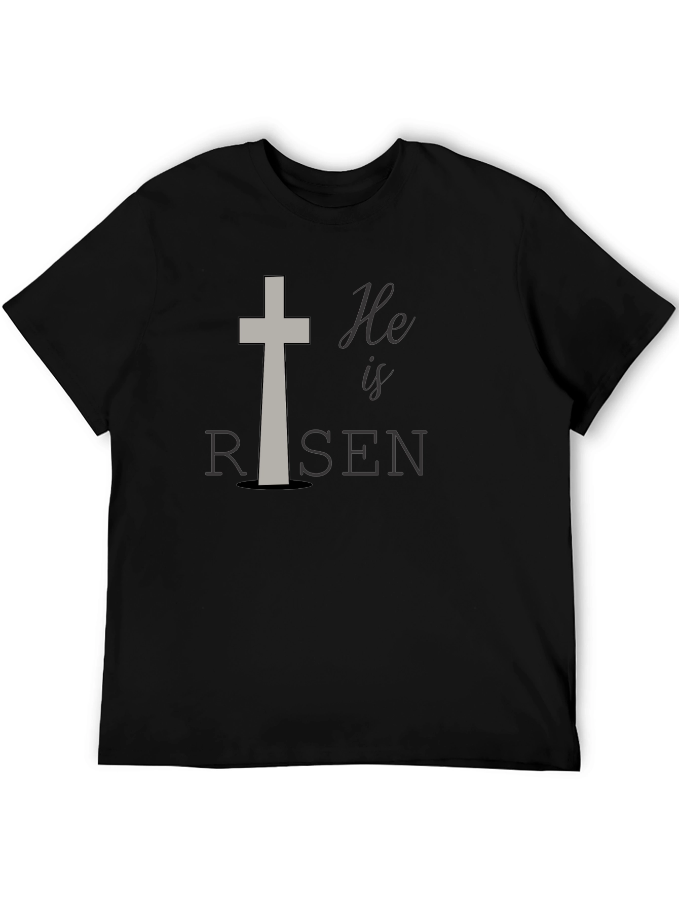 He Is Risen Easter T-Shirt Christian Cross Religious Tee