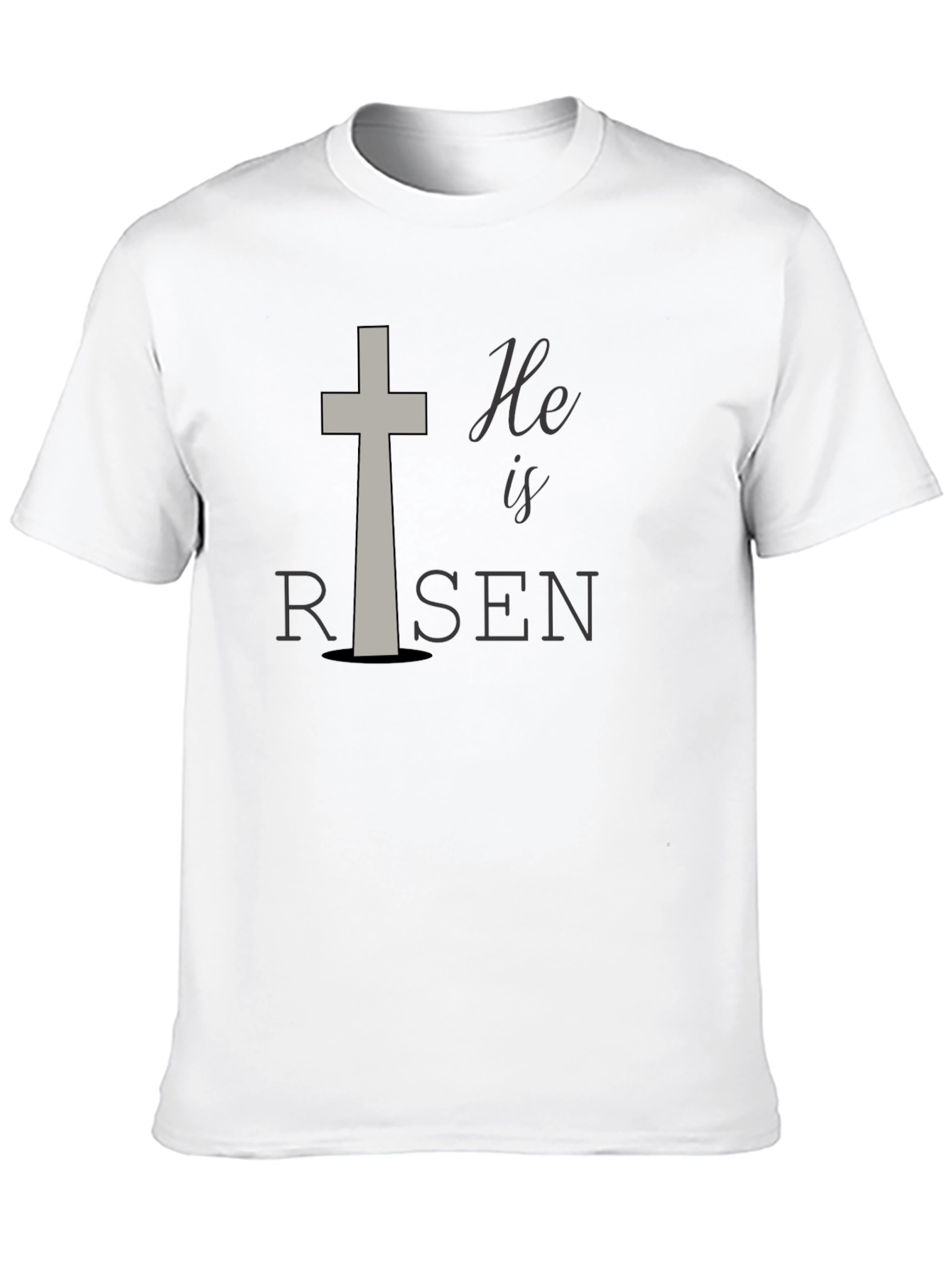 He Is Risen Easter T-Shirt Christian Cross Religious Tee