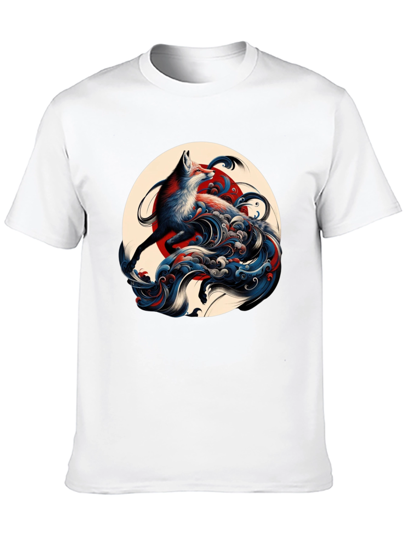 Fox Wave Graphic Tee - Unique Art Design