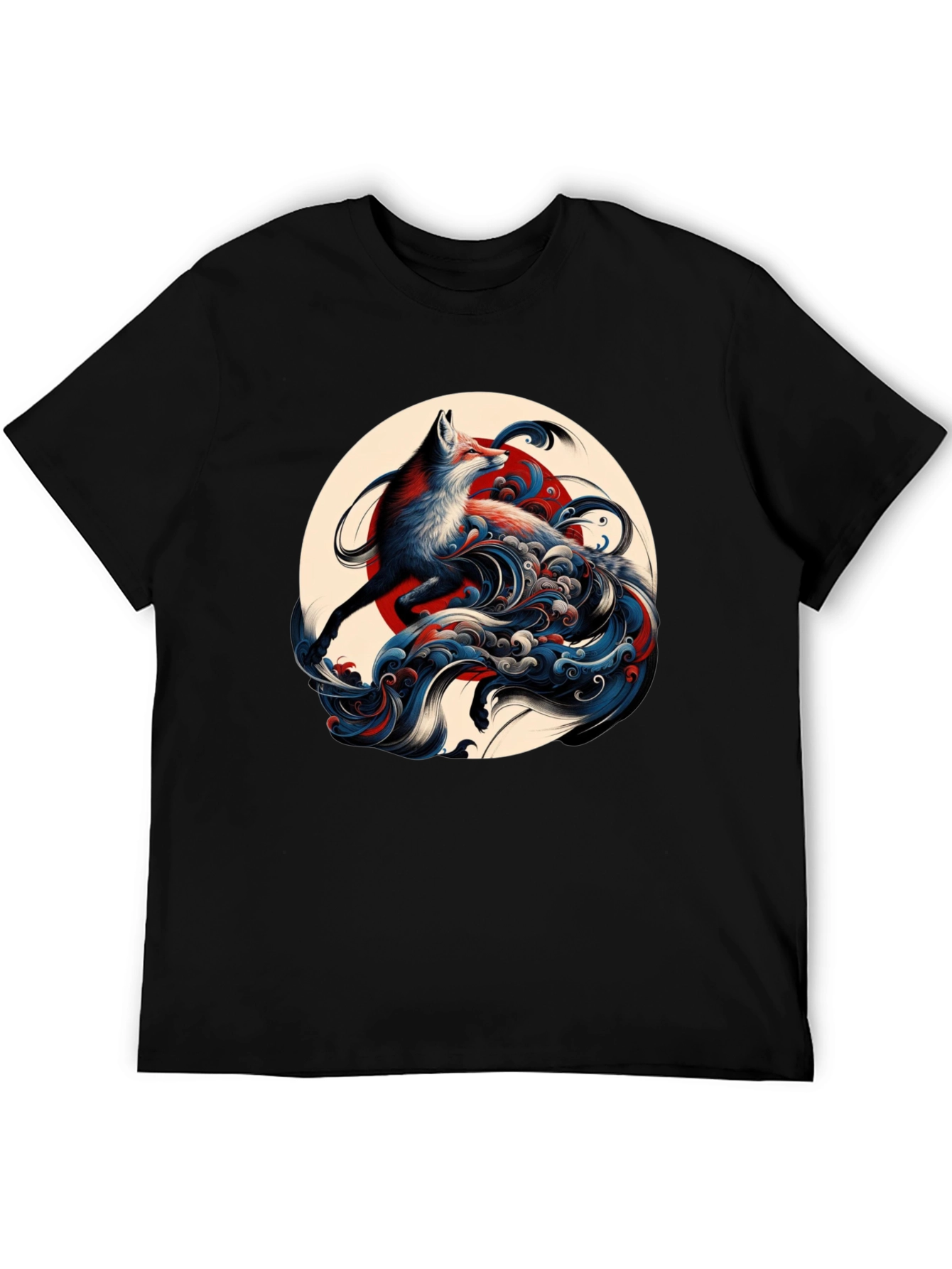 Fox Wave Graphic Tee - Unique Art Design