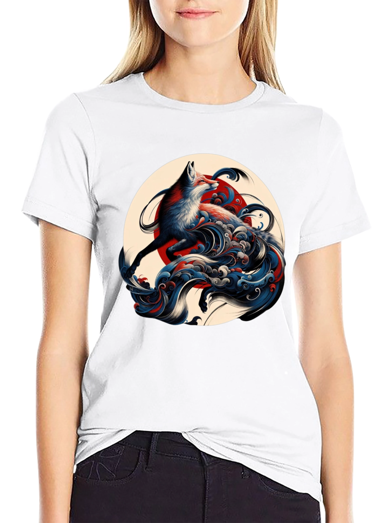 Fox Wave Graphic Tee - Unique Art Design