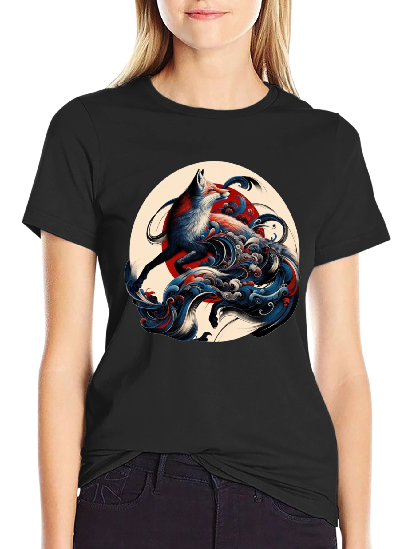 Fox Wave Graphic Tee - Unique Art Design