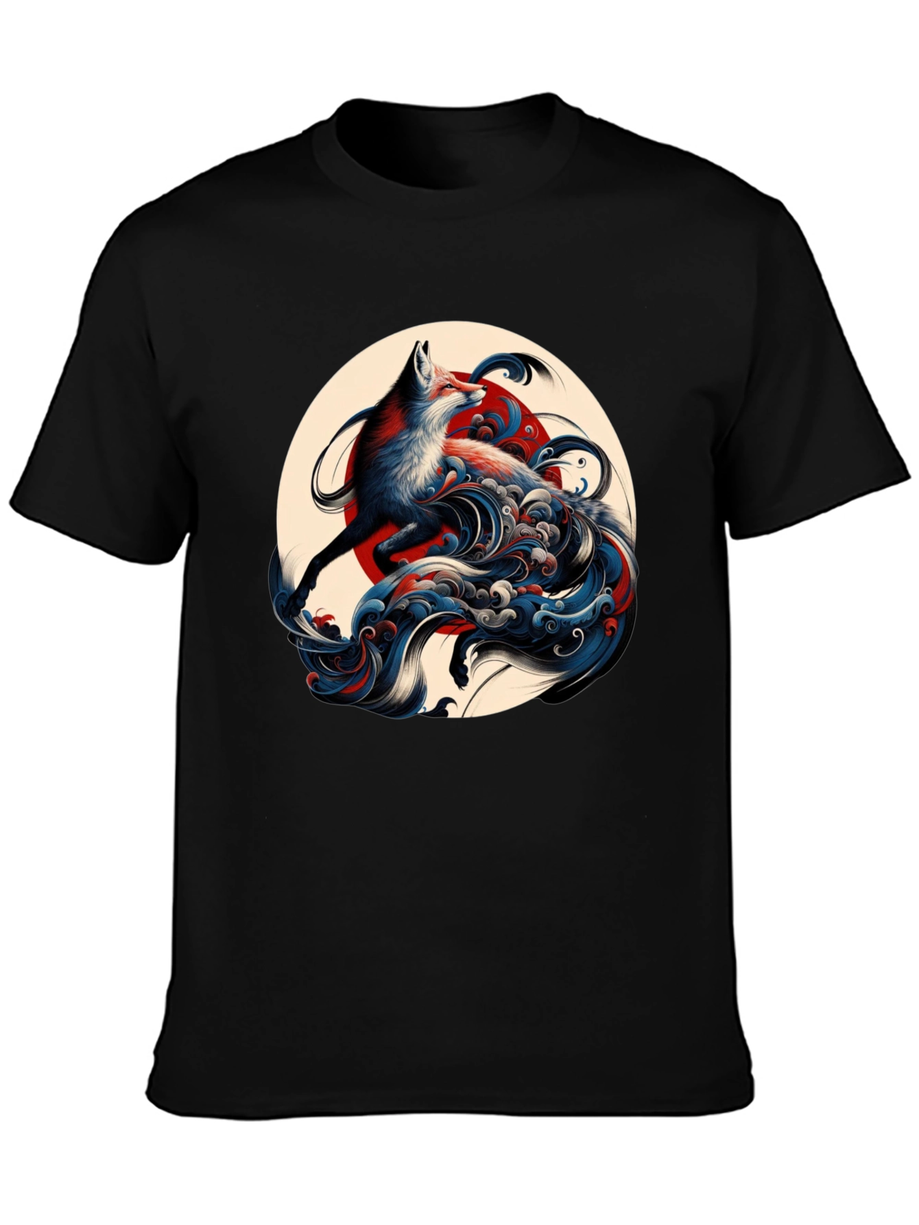 Fox Wave Graphic Tee - Unique Art Design