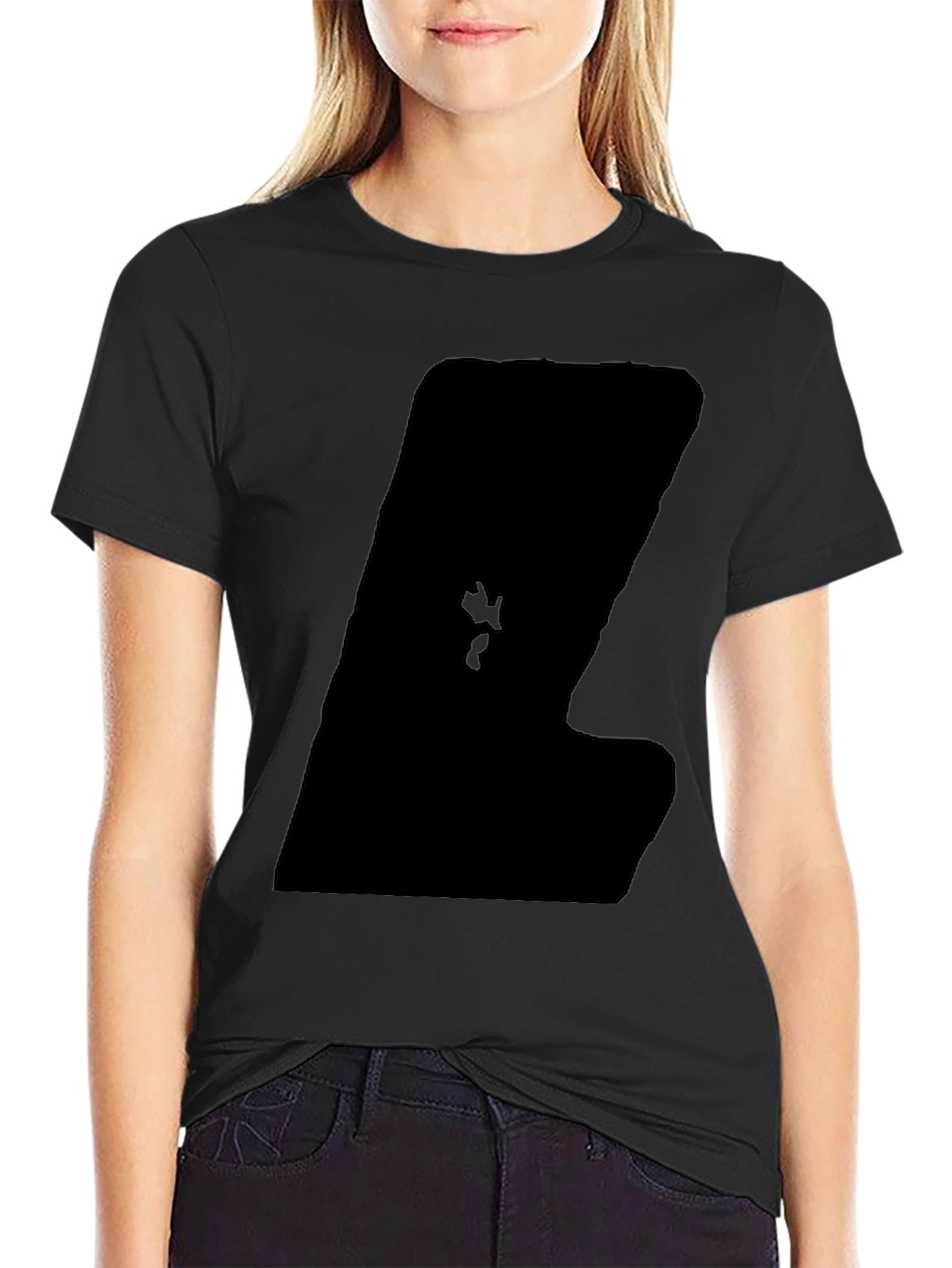 Mens Black Casual Graphic Tee