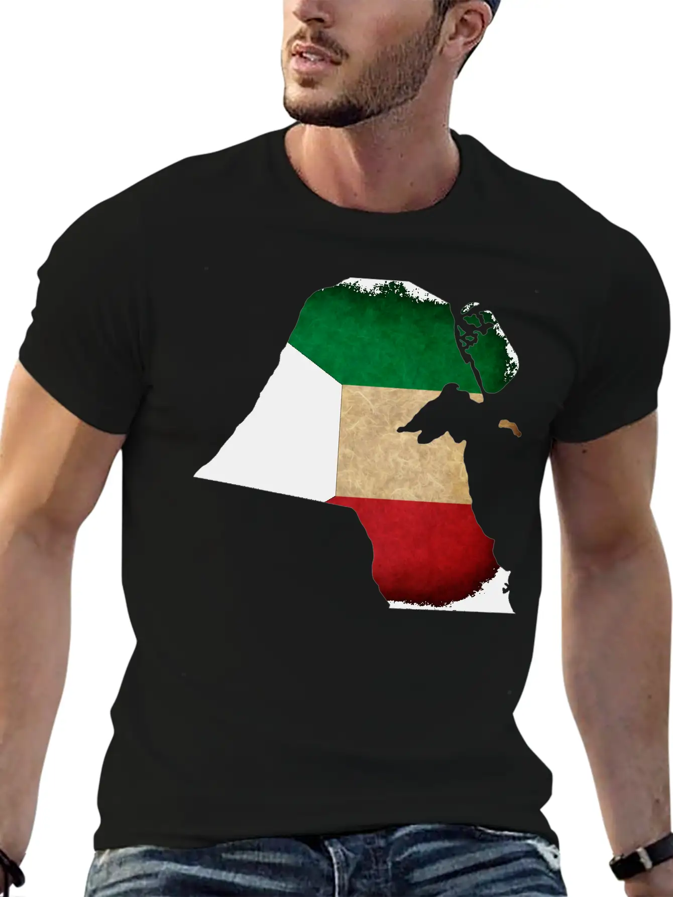 Kuwait Flag Map Unisex Casual T-Shirt – Clean Design For Daily Comfort