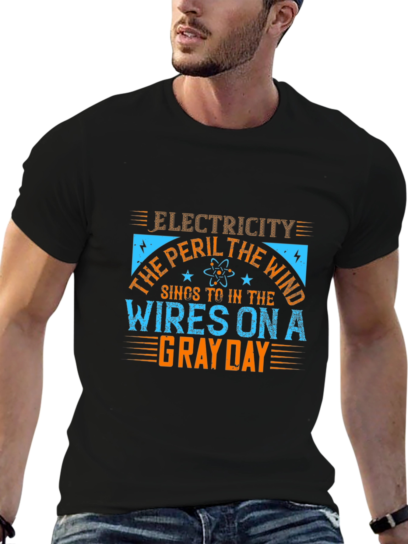 Electricity Peril T-Shirt - Gray Day Wires