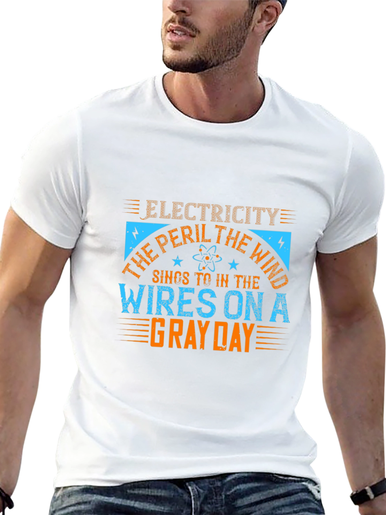 Electricity Peril T-Shirt - Gray Day Wires
