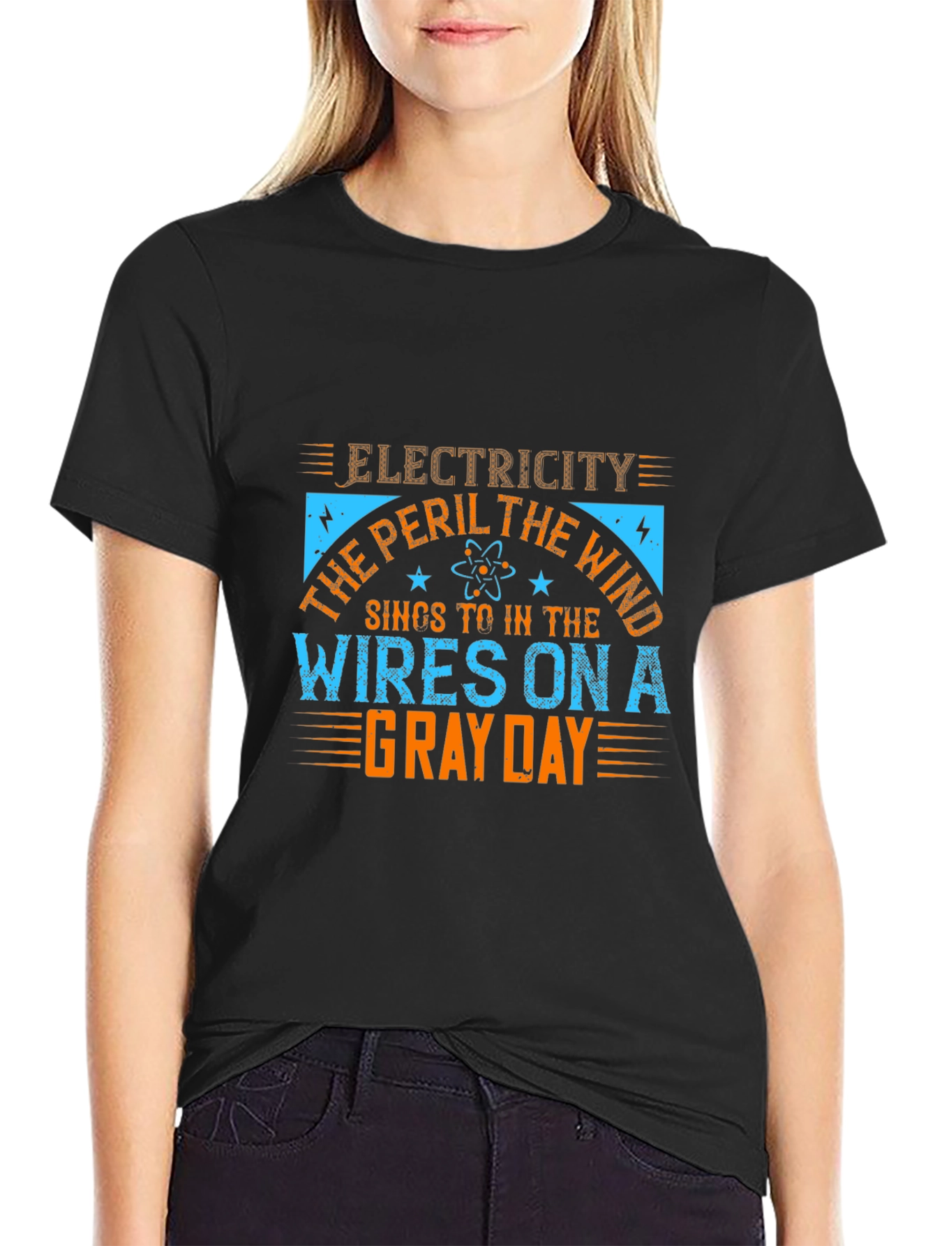 Electricity Peril T-Shirt - Gray Day Wires