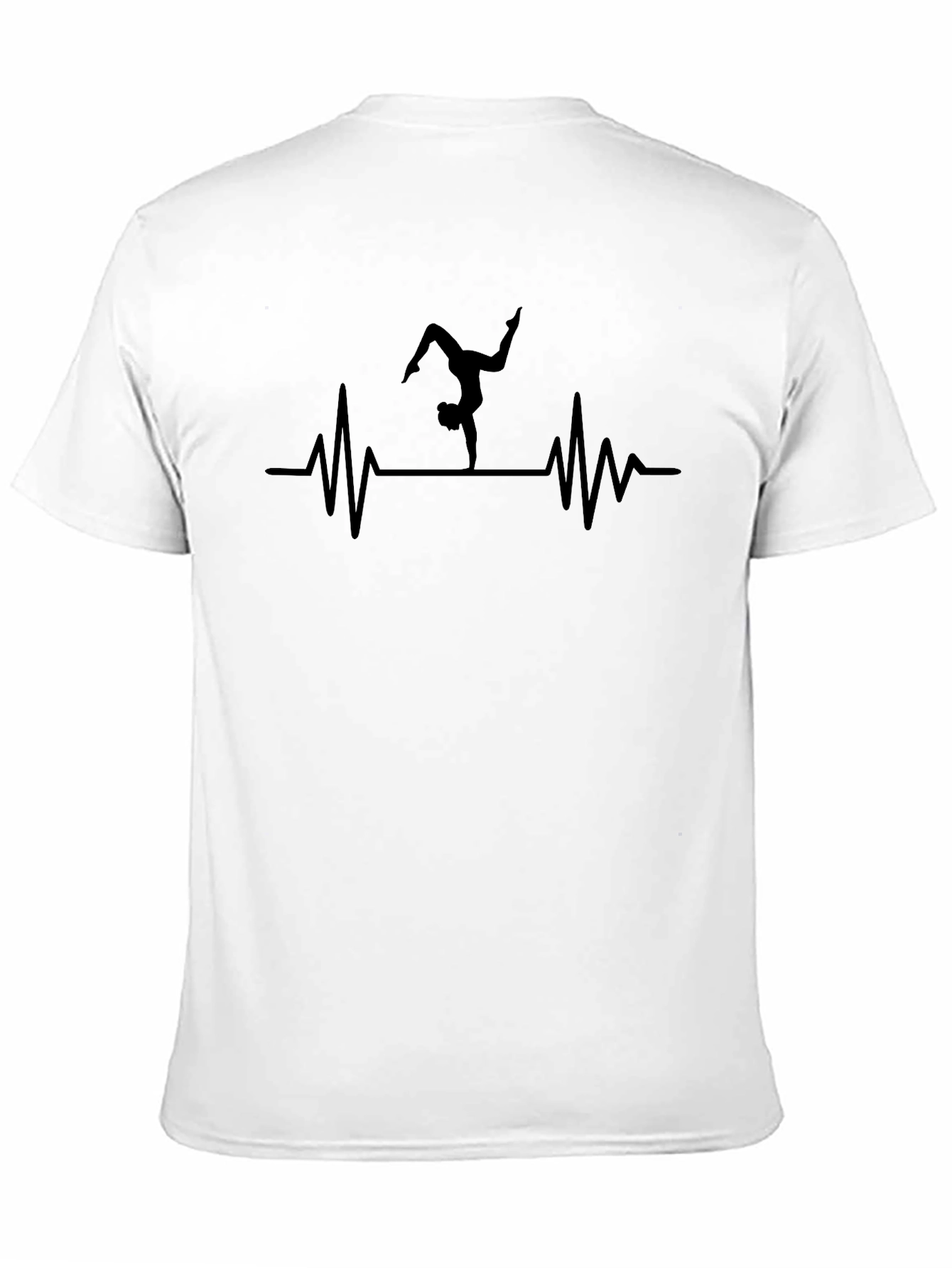 Gymnast Heartbeat T-Shirt - Black Crew Neck
