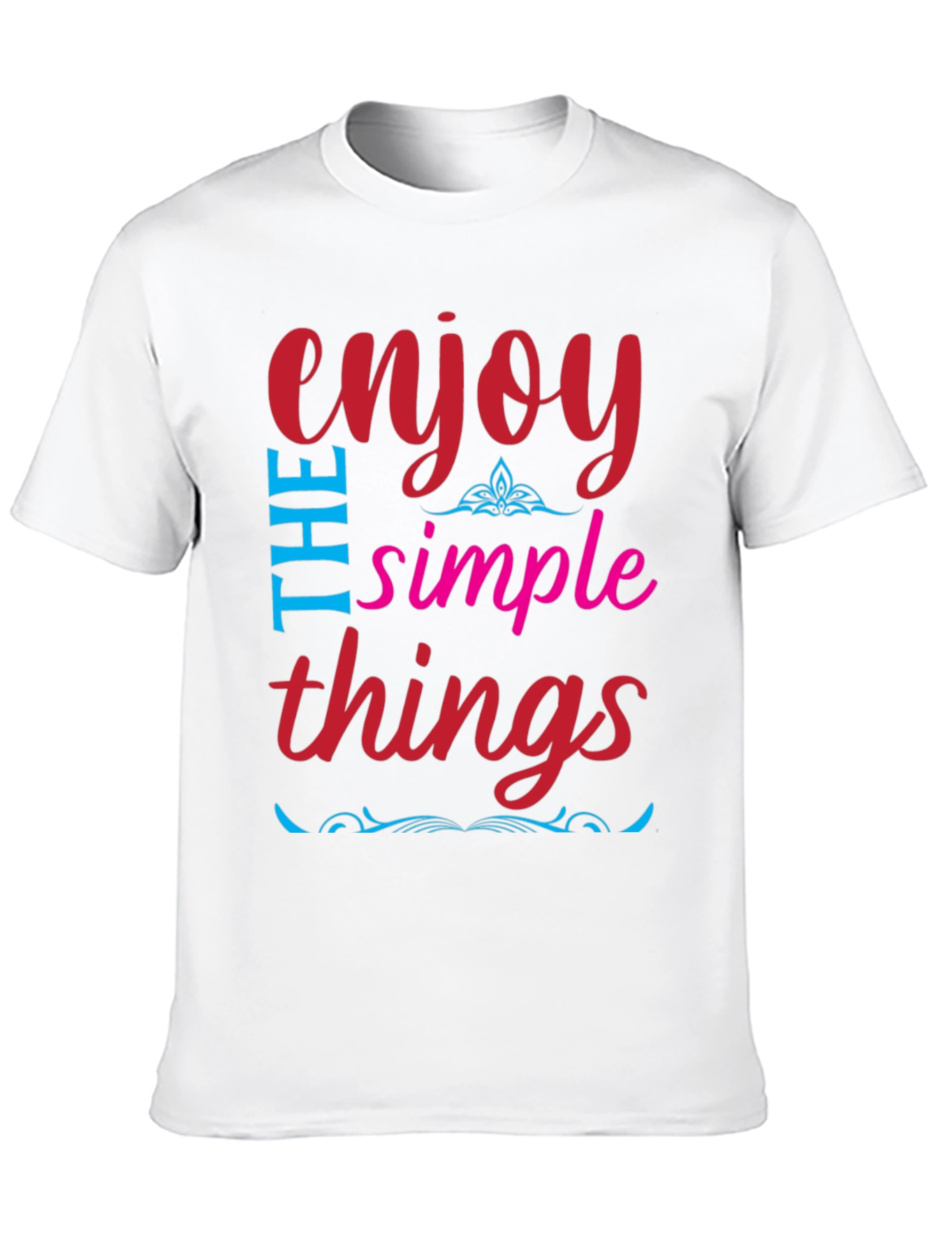 Enjoy The Simple Things Black Graphic T-Shirt
